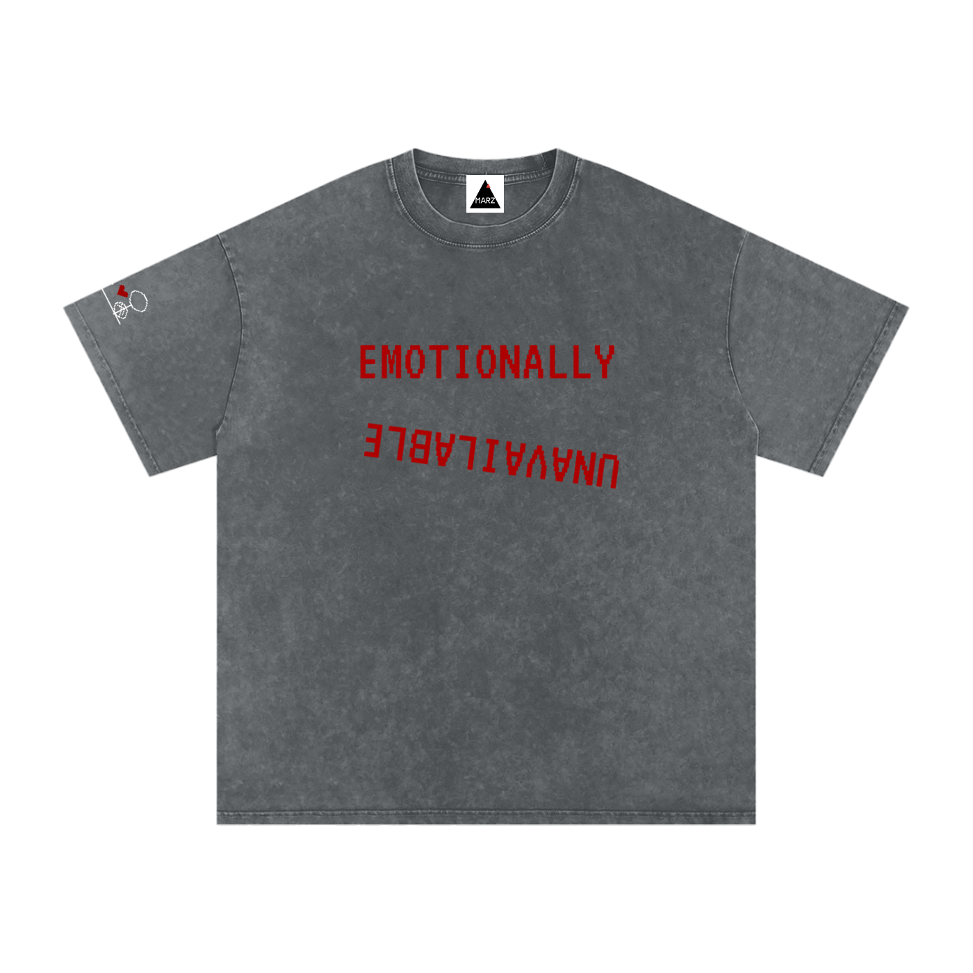 EmotionallyUnavailable Pixel Snow Washed Oversized Cotton T-Shirt