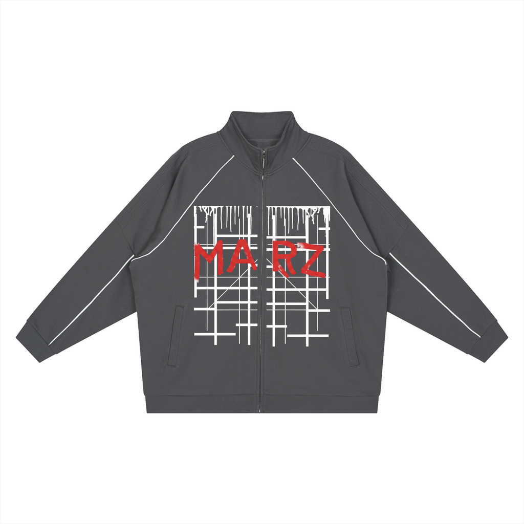 Reflection Striped Raglan Sleeve  Jacket