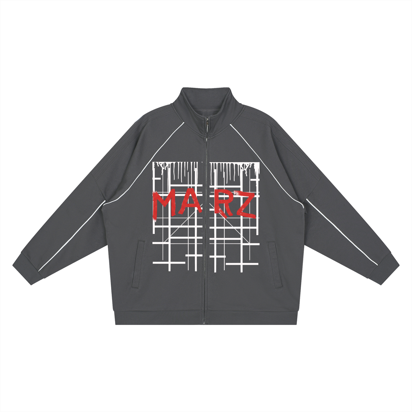 Reflection Striped Raglan Sleeve  Jacket