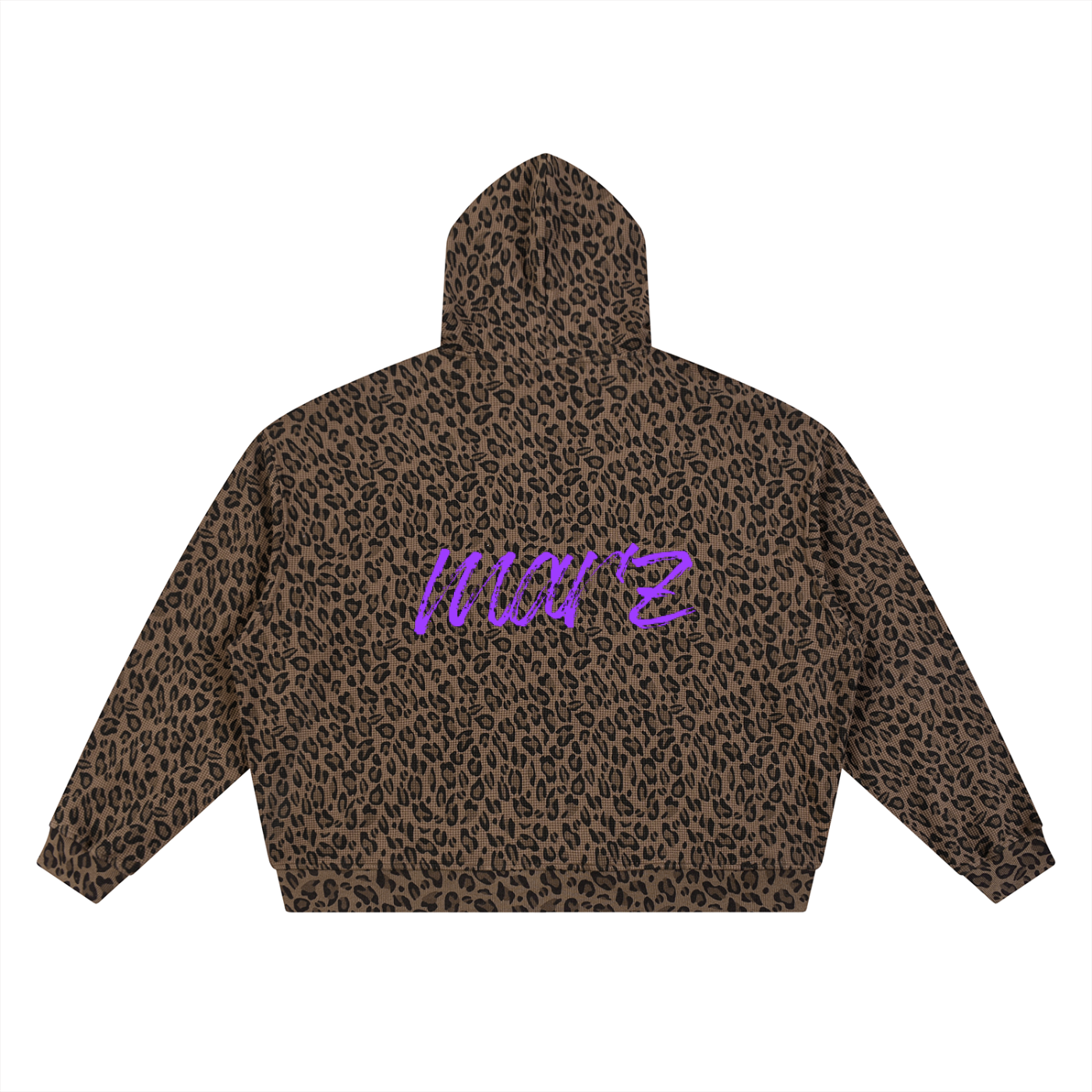 Unisex MARZ Stinger Leopard Print Waffle Full Zip Hoodie