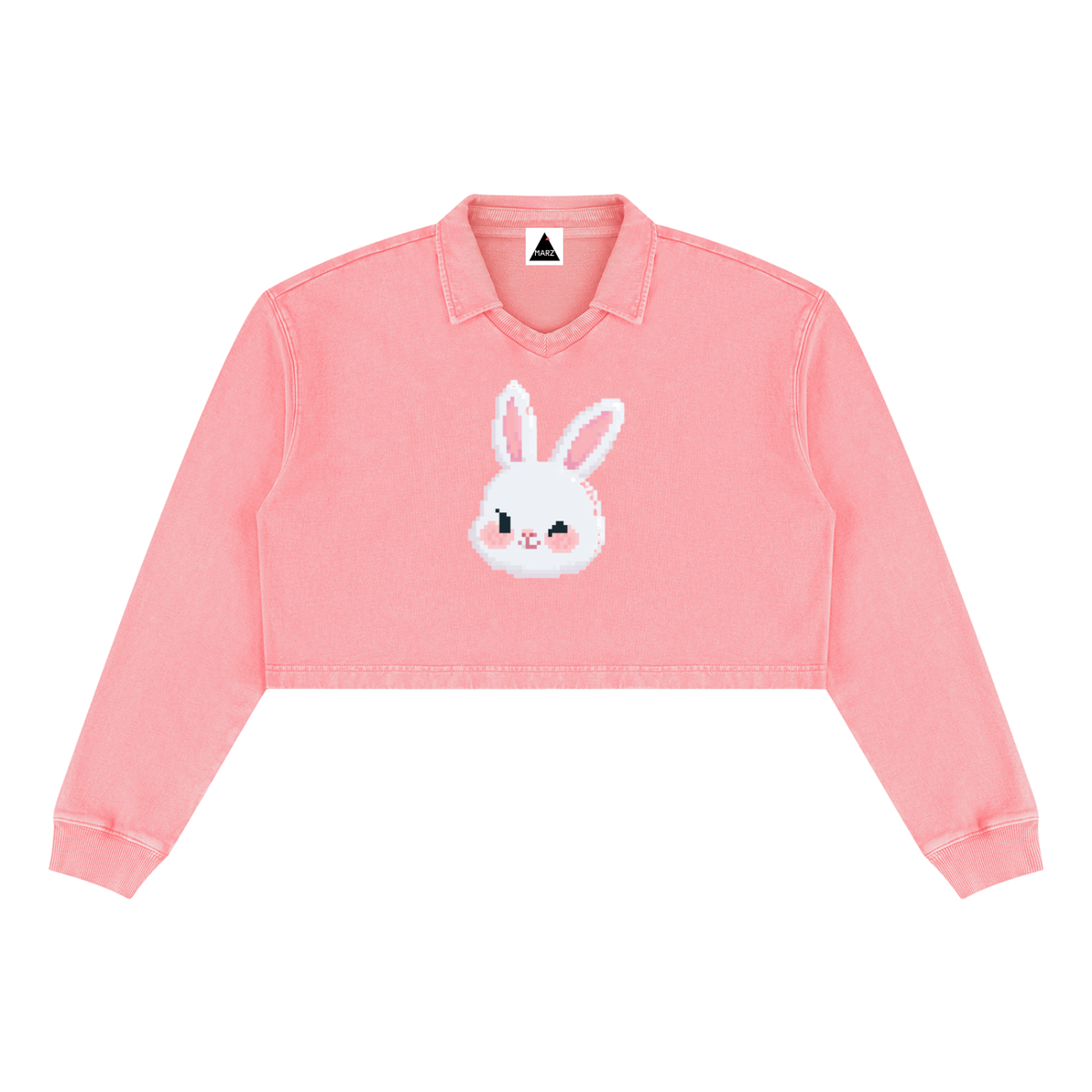 MARZ Blossom Bunny Women’s Vintage Wash Crop Sweatshirt
