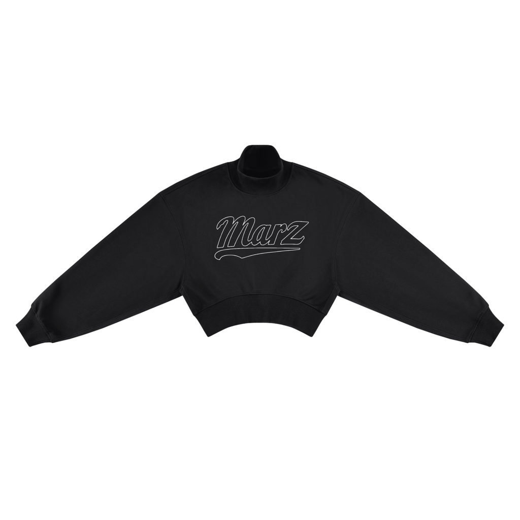 MARZ Women's Crop Mock Neck Sweatshirt