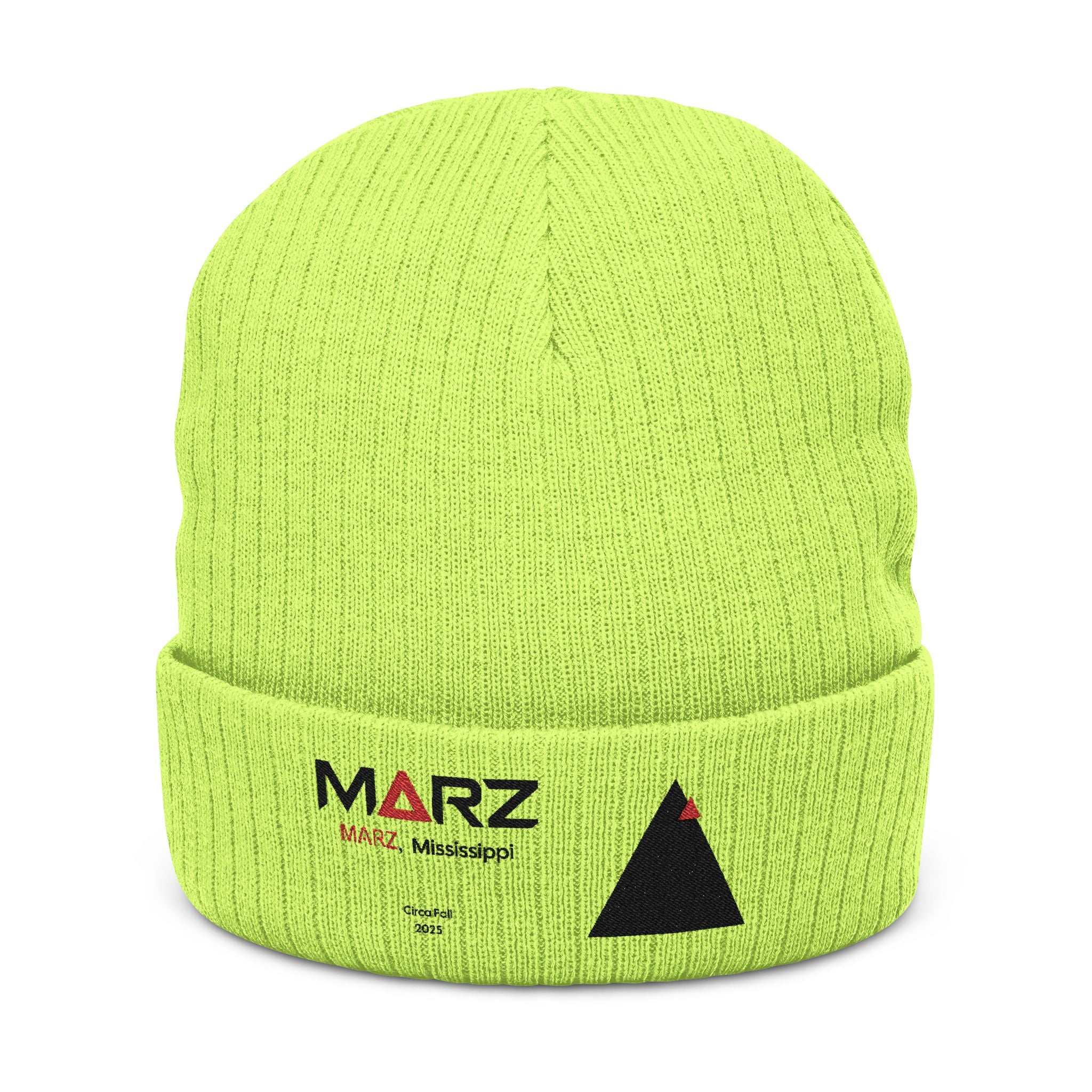 MARZ Workman Embroidered Ribbed Knit Beanie