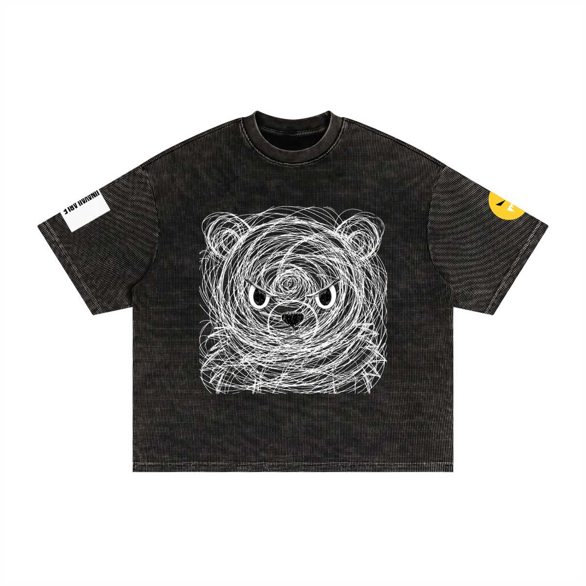 EMOUNA Kuma-Chi Textured Waffle Washed Boxy T-Shirt