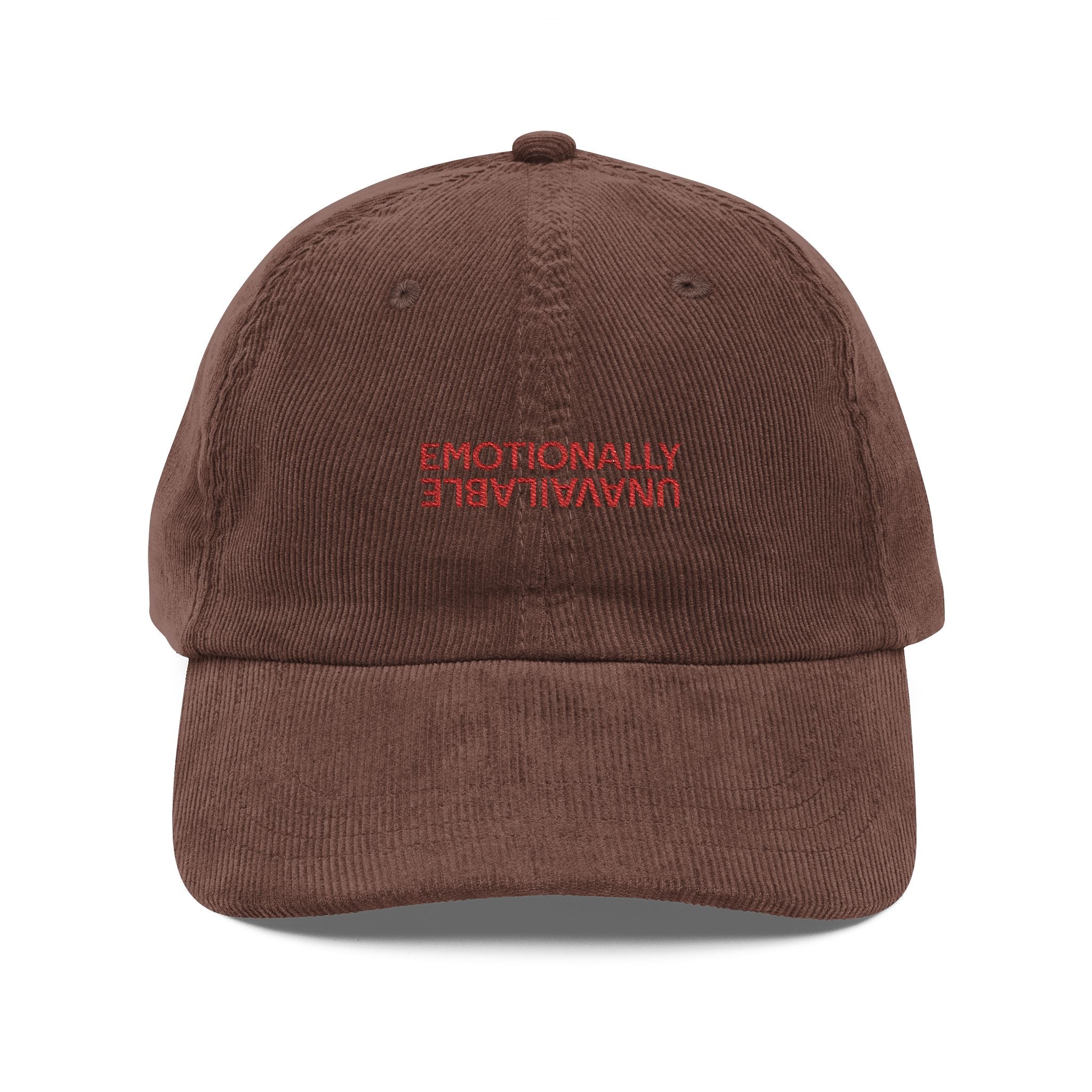 EmotionallyUnavailable Vintage Corduroy Cap Embroidered
