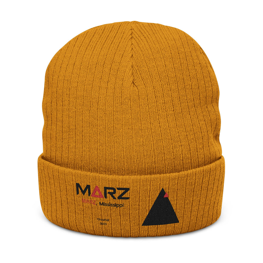 MARZ Workman Embroidered Ribbed Knit Beanie