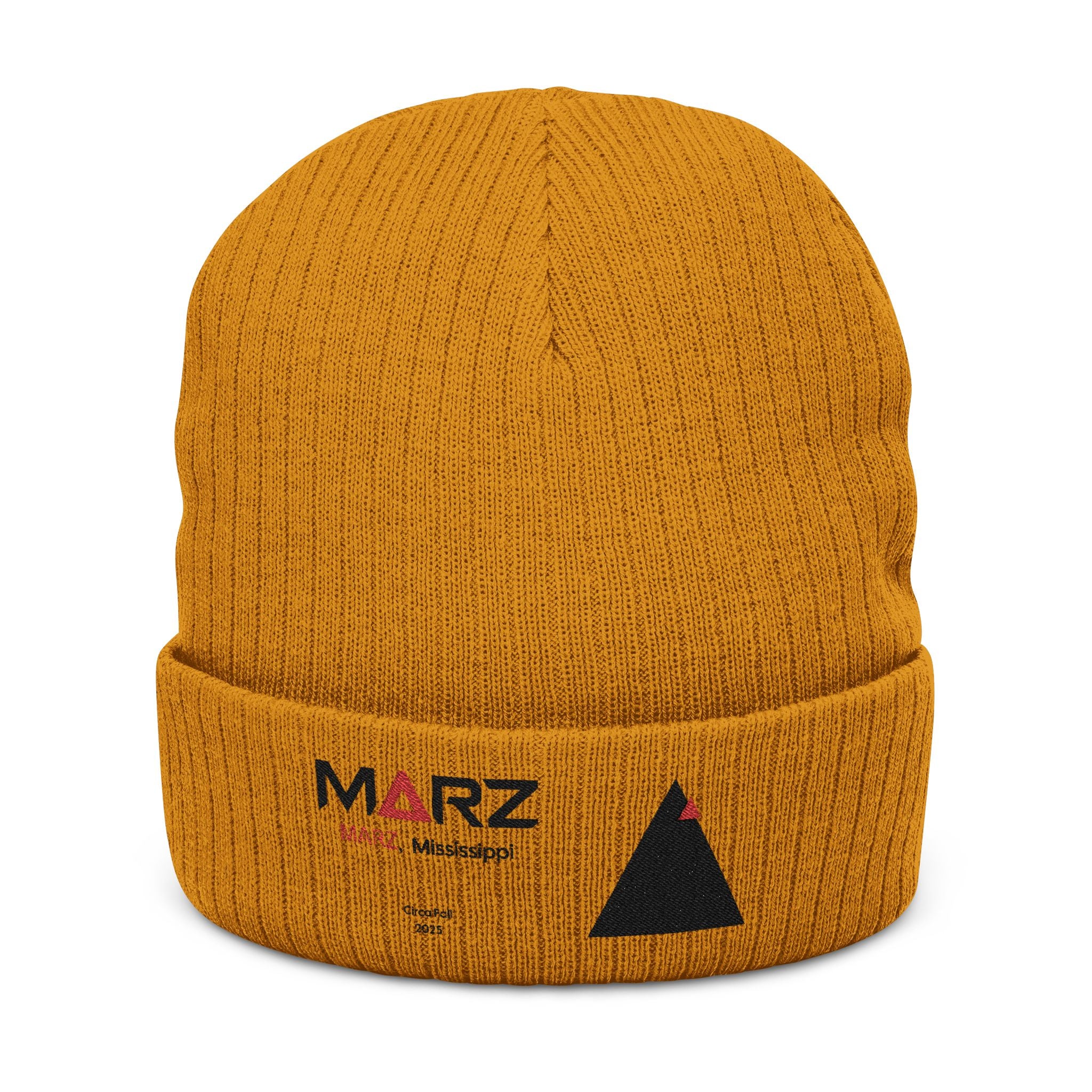 MARZ Workman Embroidered Ribbed Knit Beanie