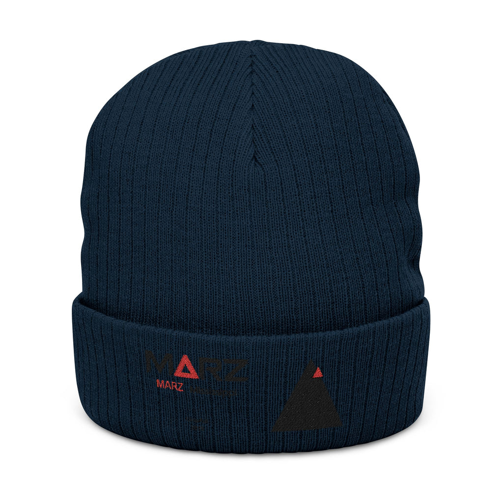 MARZ Workman Embroidered Ribbed Knit Beanie