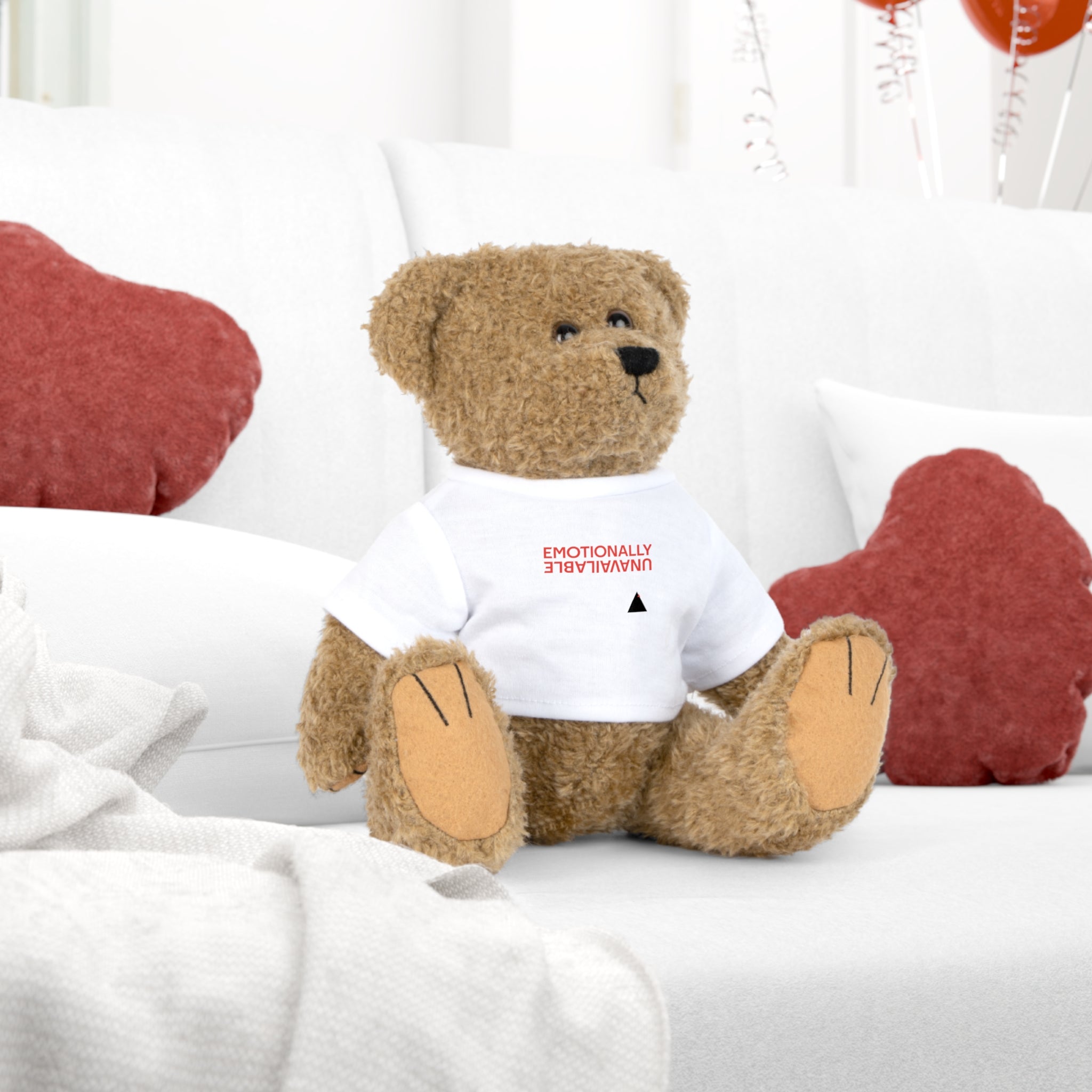Teddy Bear Plush — 'Emotionally Unavailable' T‑Shirt Cute Gift