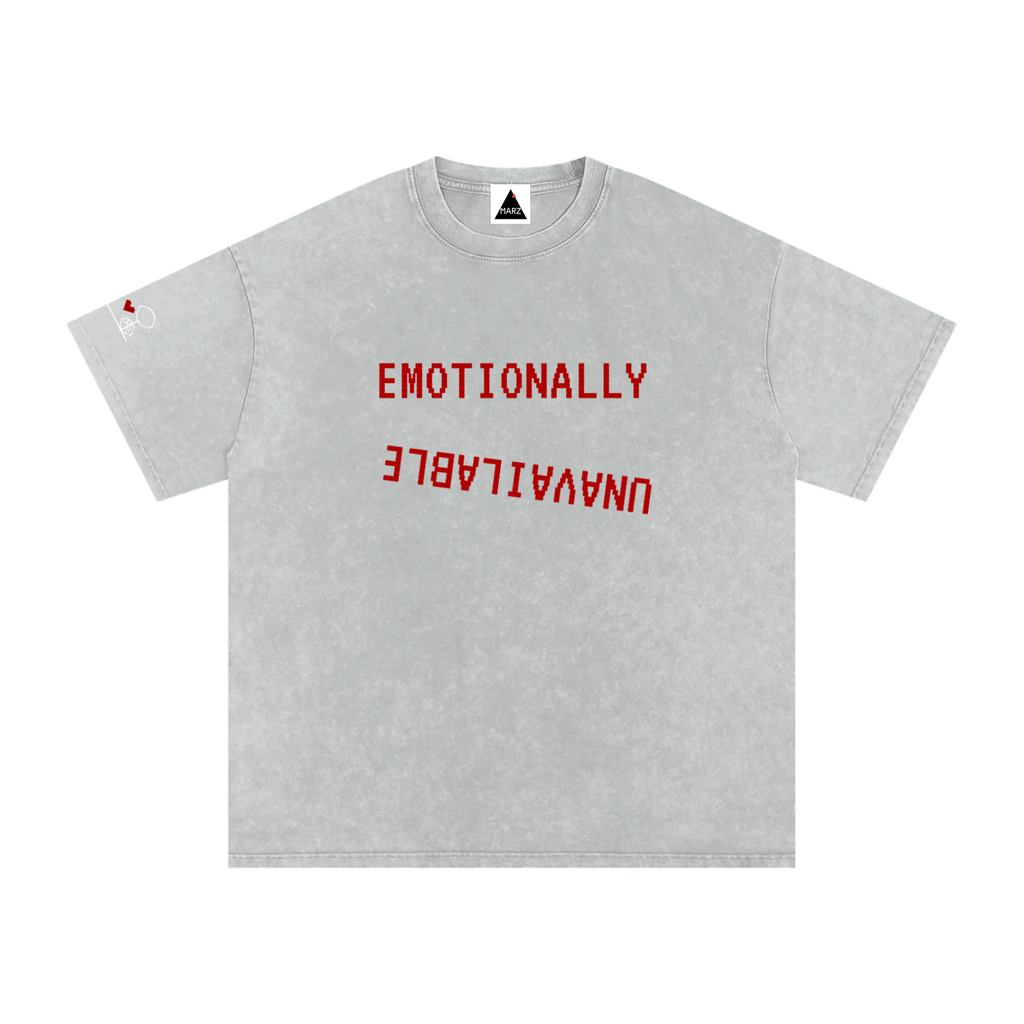 EmotionallyUnavailable Pixel Snow Washed Oversized Cotton T-Shirt