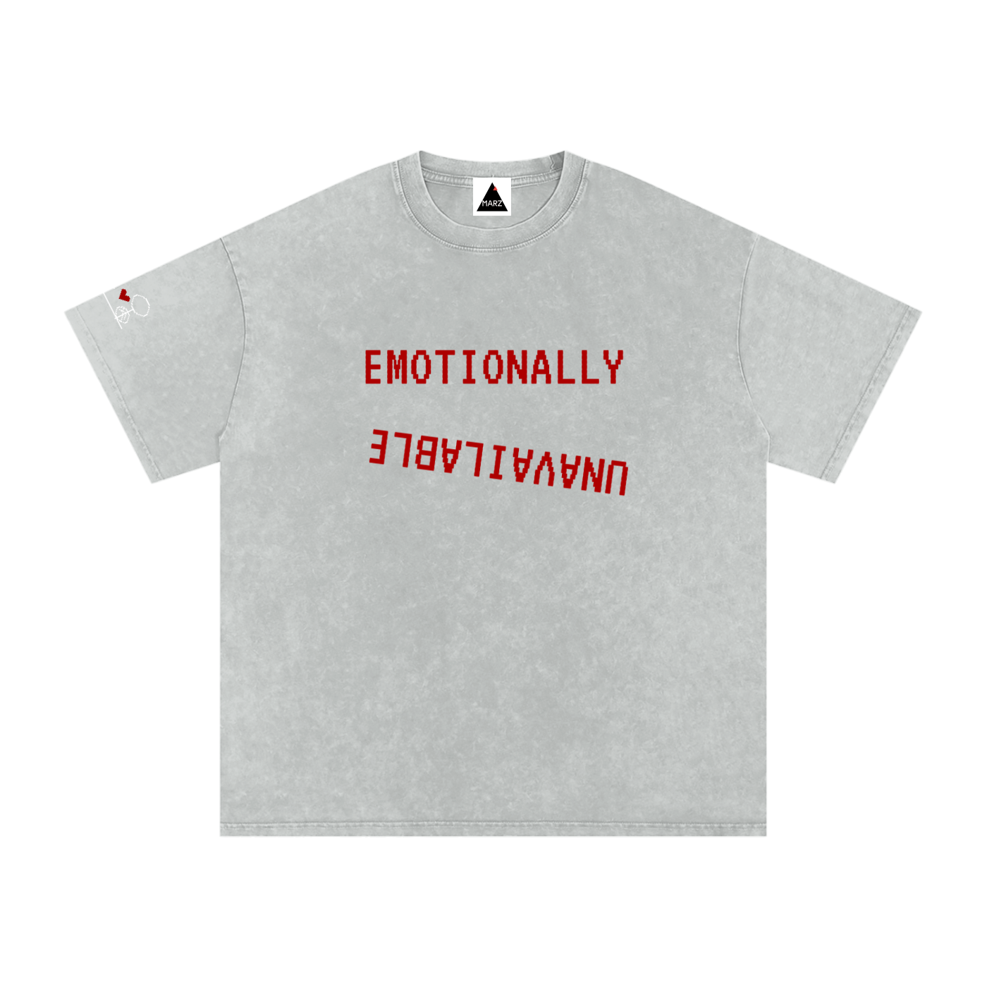 EmotionallyUnavailable Pixel Snow Washed Oversized Cotton T-Shirt