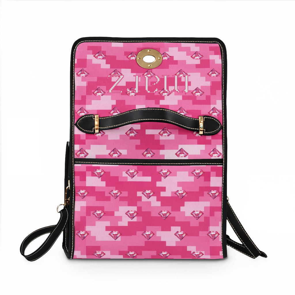 Pink Kawaii Cat Canvas Bag — Waterproof Cute Kitty Shoulder Handbag