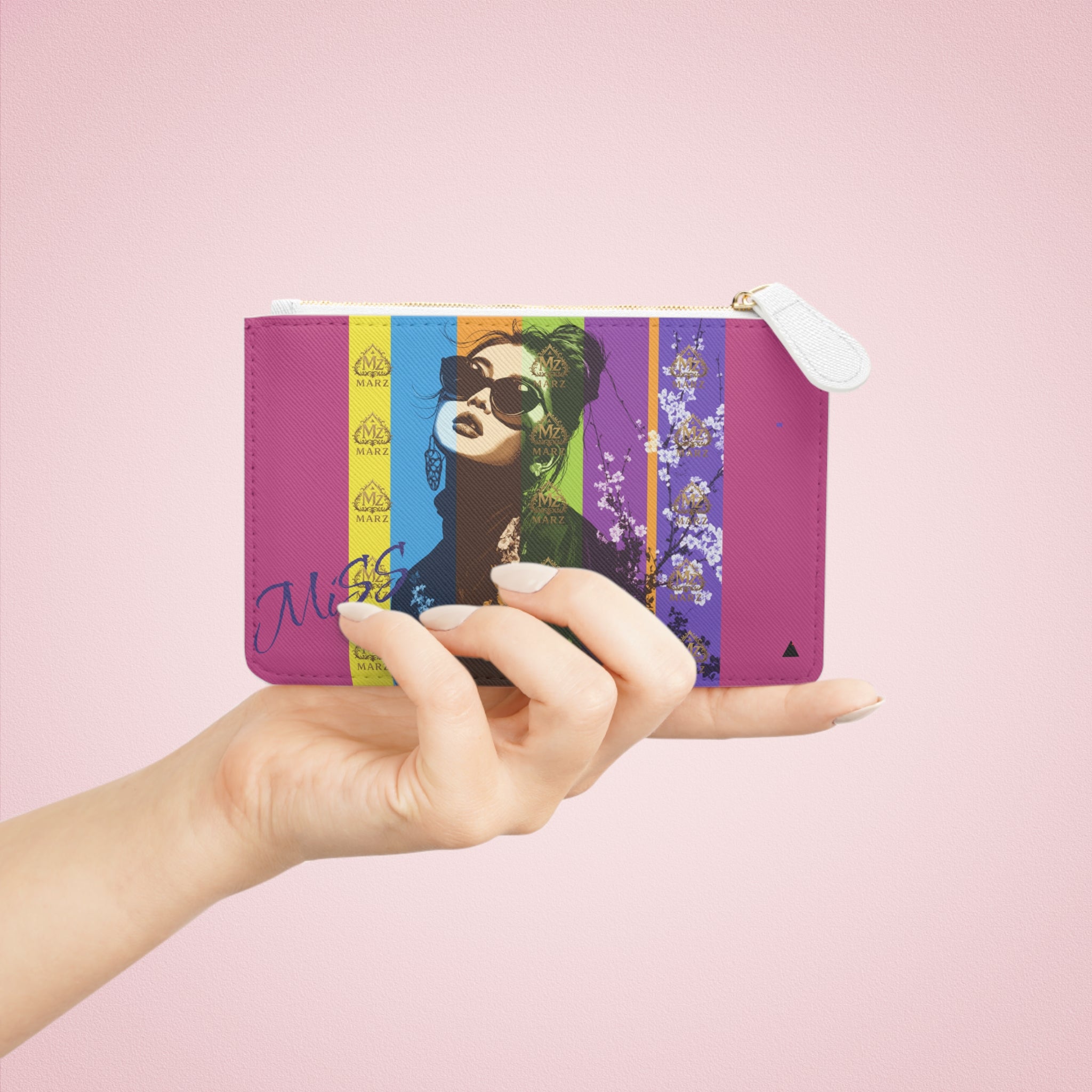 Mini Clutch Bag — Retro Pop Art Fashion Clutch with Sunglassed Woman Design