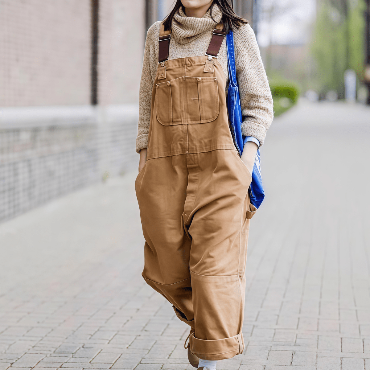 MARZ Tile Block Pixel Unisex Loose-Fit Utility Bib Overall Jumpsuit