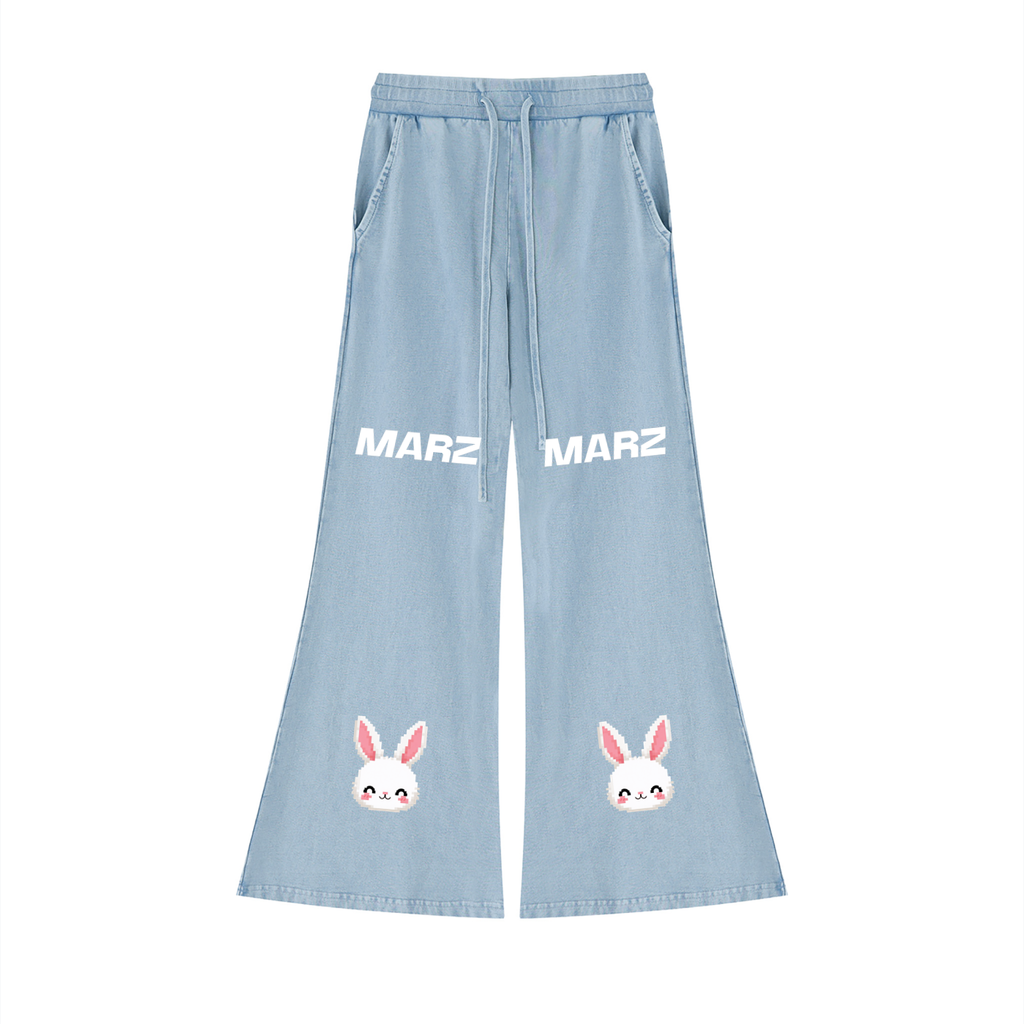 MARZ Blossom Bunny Women’s Vintage Wash Crop Sweatshirt