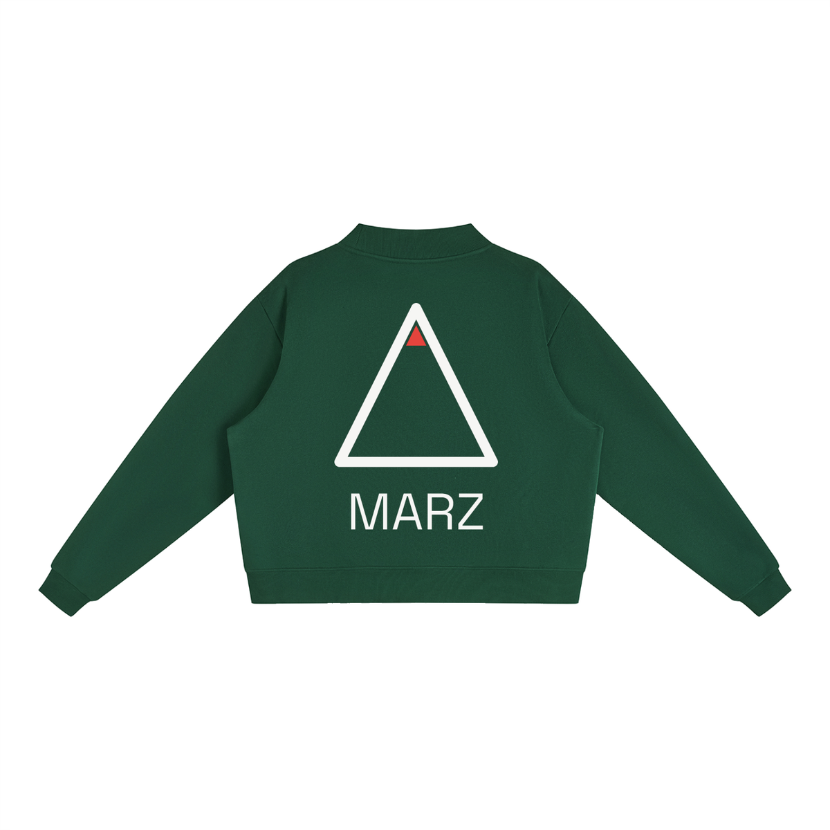 MARZ Transcendent Essential Fleece Mock-Neck Crew Sweatshirt