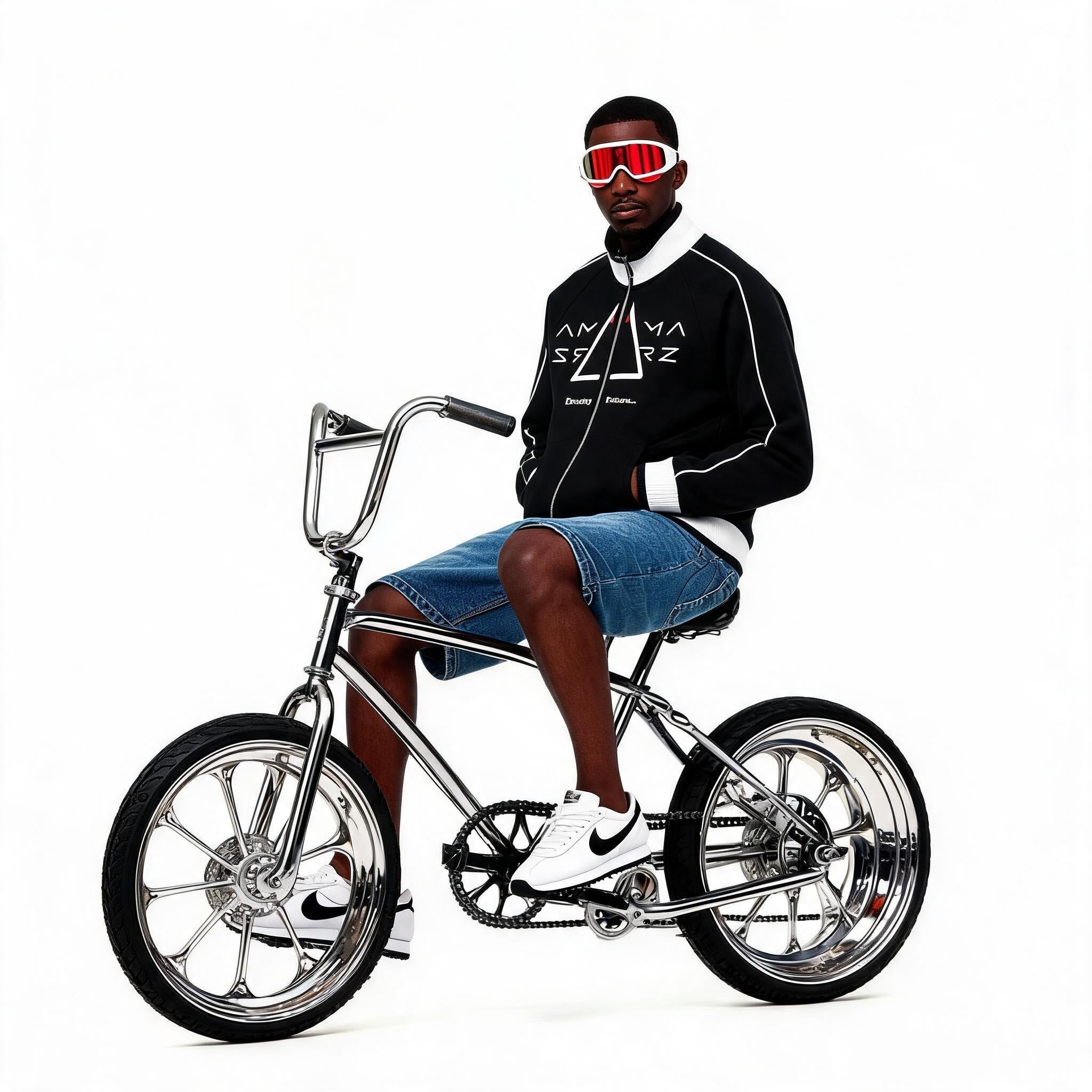 'Future Reflection' MARZ Color Block Raglan Sleeve Zip Track Jacket