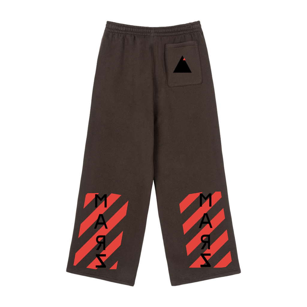 MARZ Caution Fleece Drawstring Straight-Leg Sweatpants