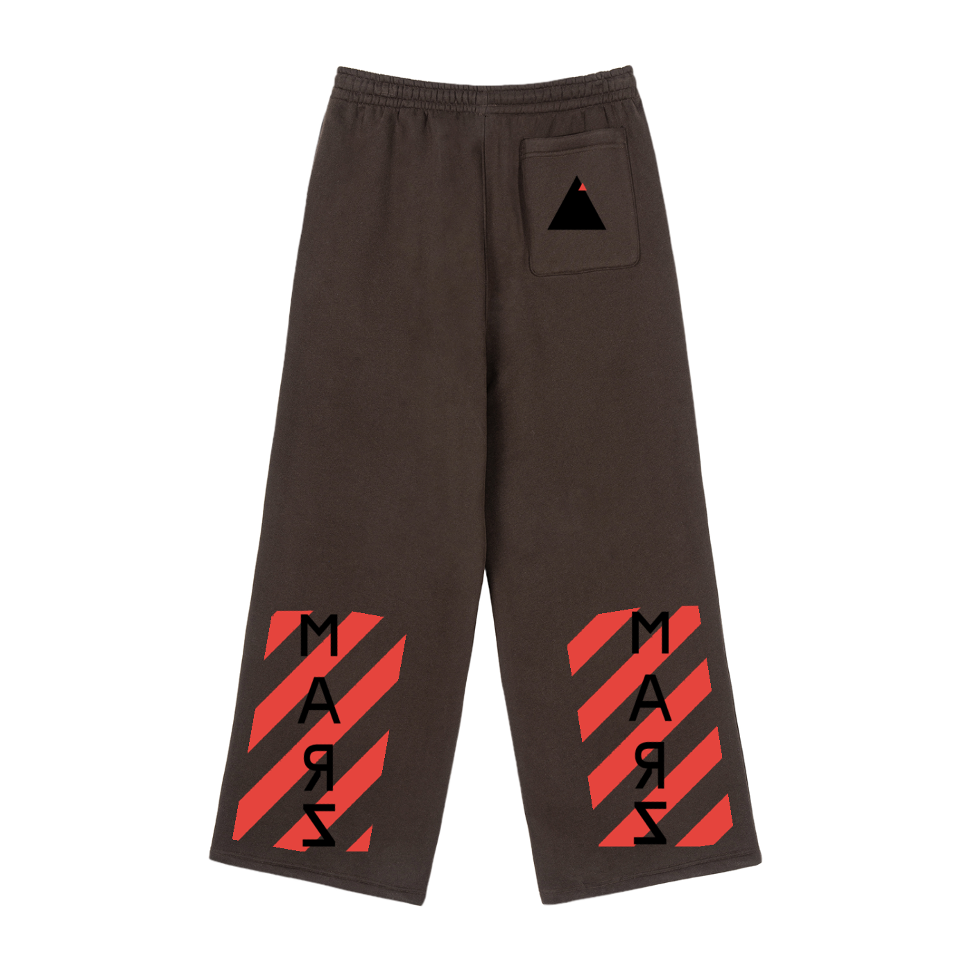 MARZ Caution Fleece Drawstring Straight-Leg Sweatpants