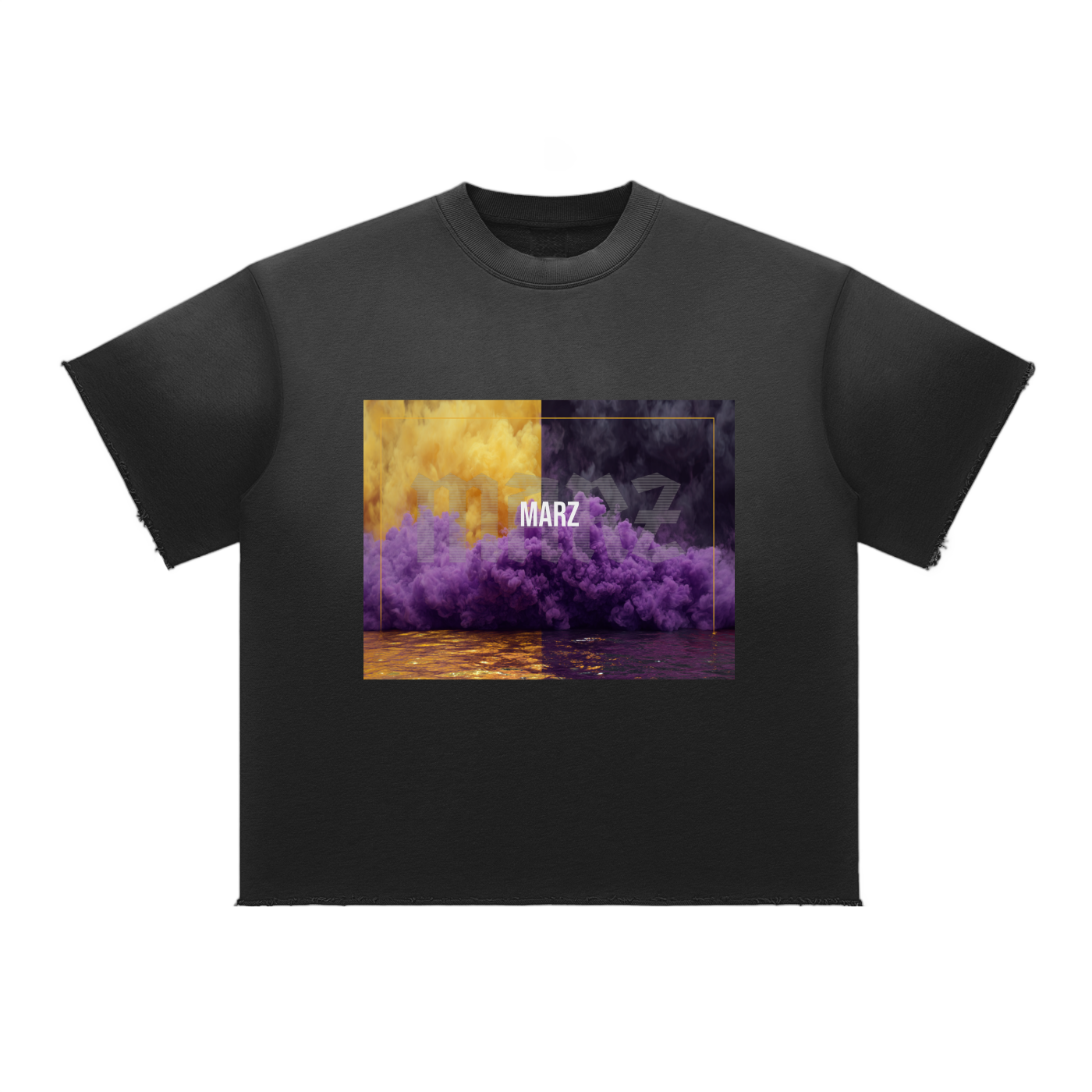 Neon Smoke Sun Fade Raw Edge T-Shirt
