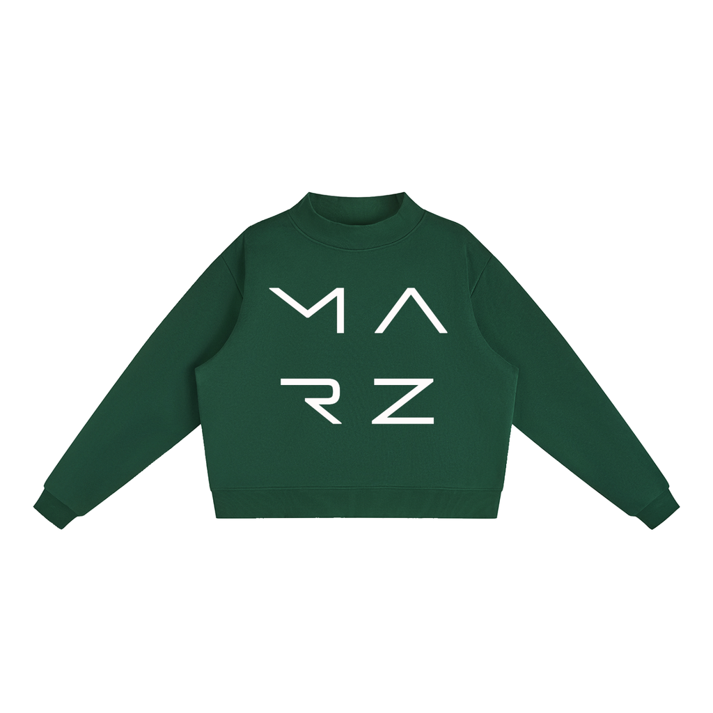 MARZ Transcendent Essential Fleece Mock-Neck Crew Sweatshirt