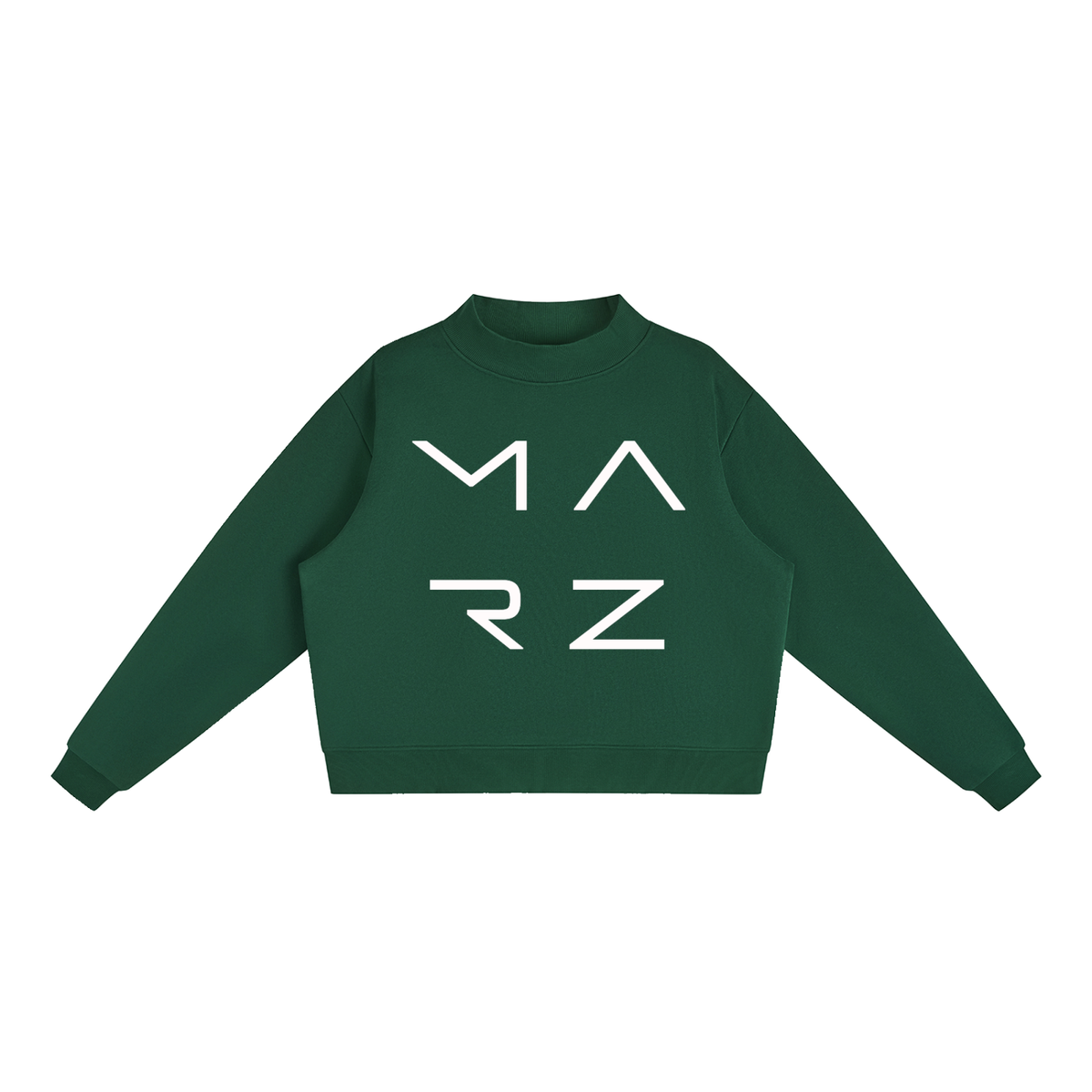 MARZ Transcendent Essential Fleece Mock-Neck Crew Sweatshirt
