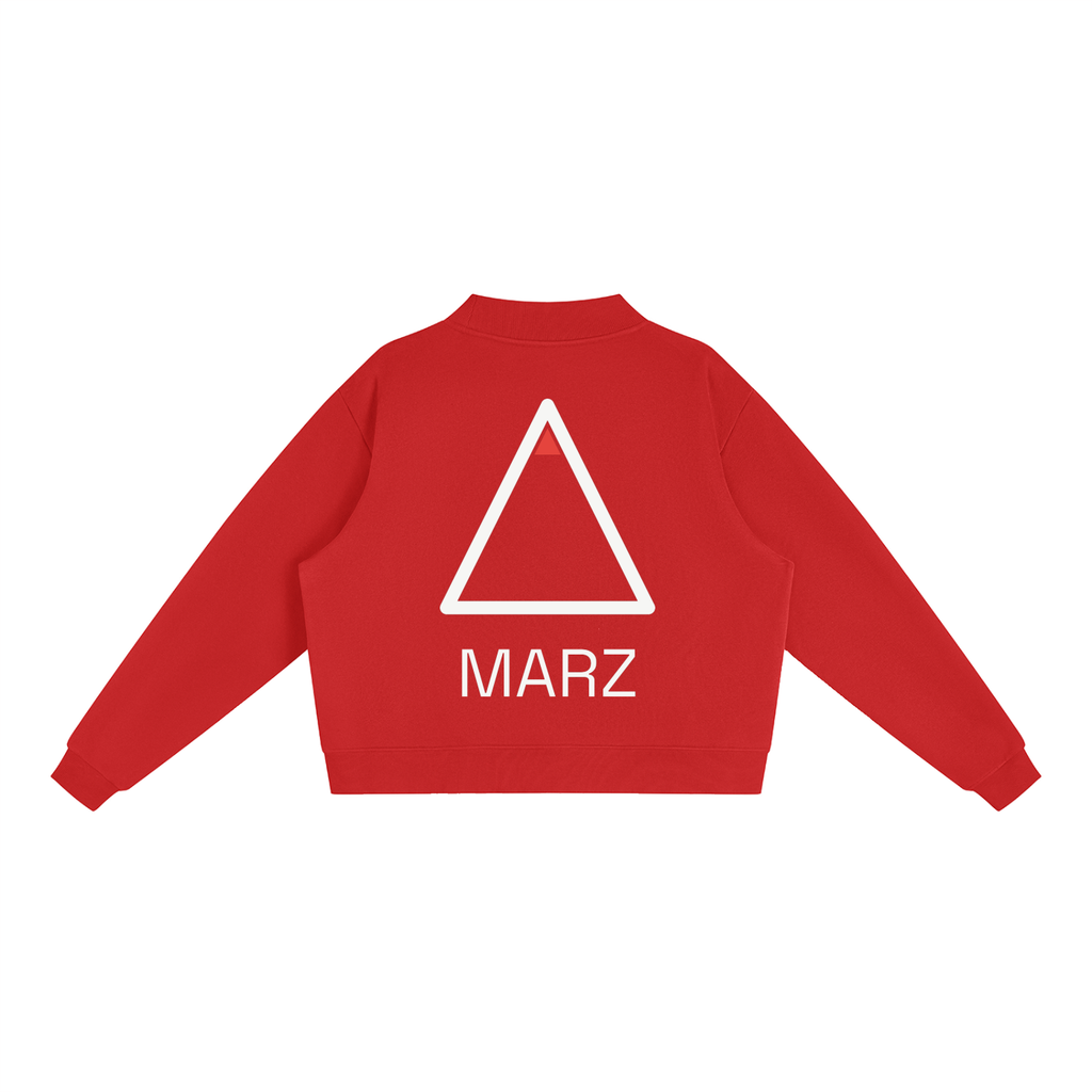 MARZ Transcendent Essential Fleece Mock-Neck Crew Sweatshirt