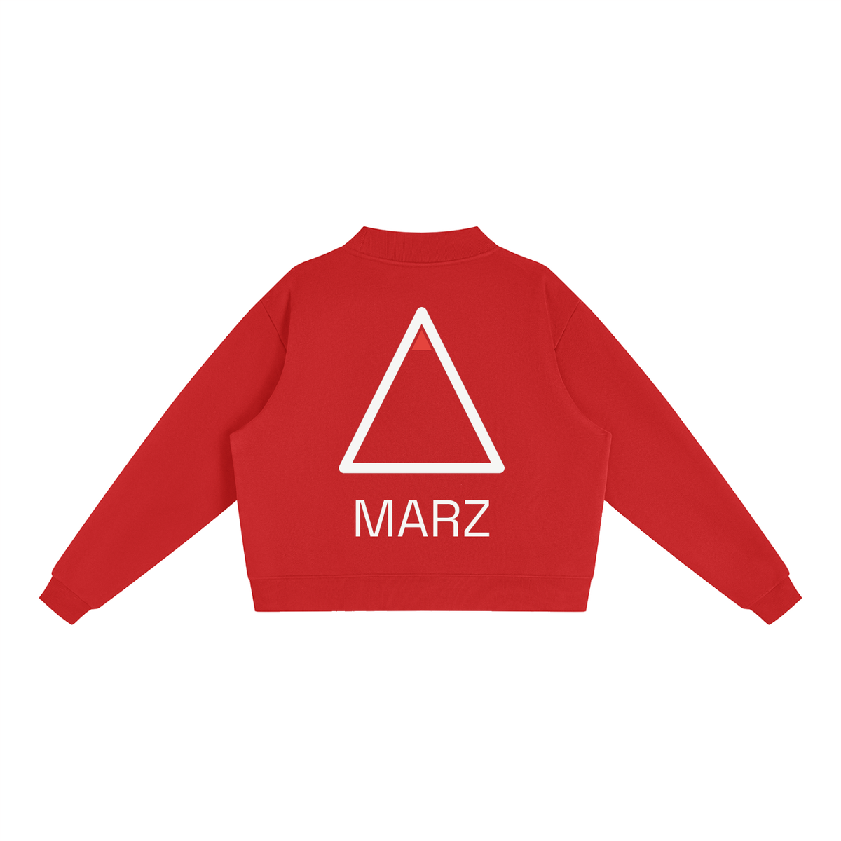 MARZ Transcendent Essential Fleece Mock-Neck Crew Sweatshirt