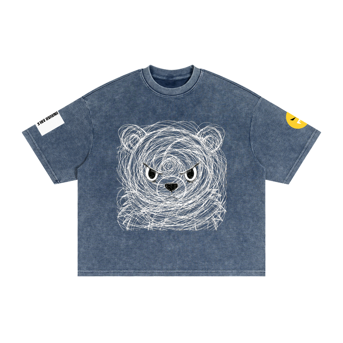 EMOUNA Kuma-Chi Textured Waffle Washed Boxy T-Shirt