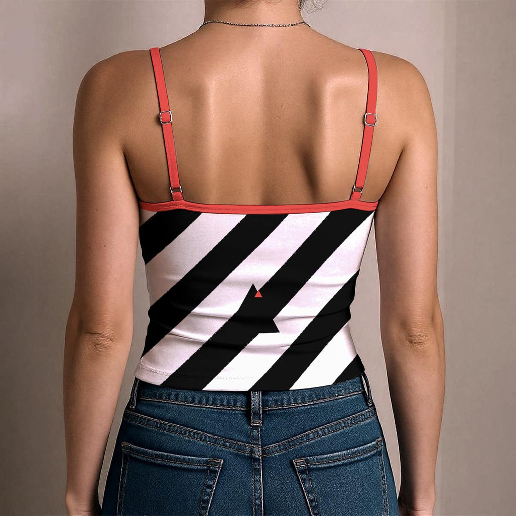 MARZ/Unavailable Caution Stripe All-Over Print Women's Spaghetti Strap Tank Top