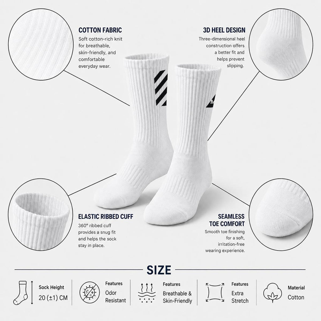 MARZ original grid mid-length socks