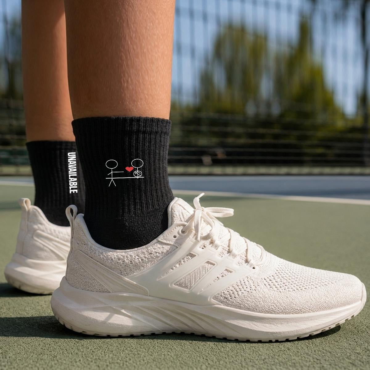 Emotionally Unavailable Embroidery Sports Mid-Calf Socks|Cotton
