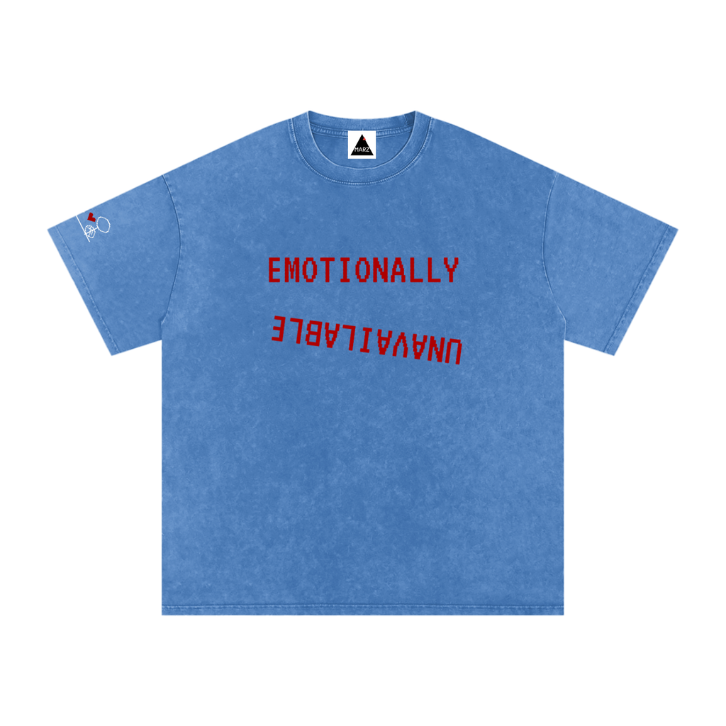 EmotionallyUnavailable Pixel Snow Washed Oversized Cotton T-Shirt