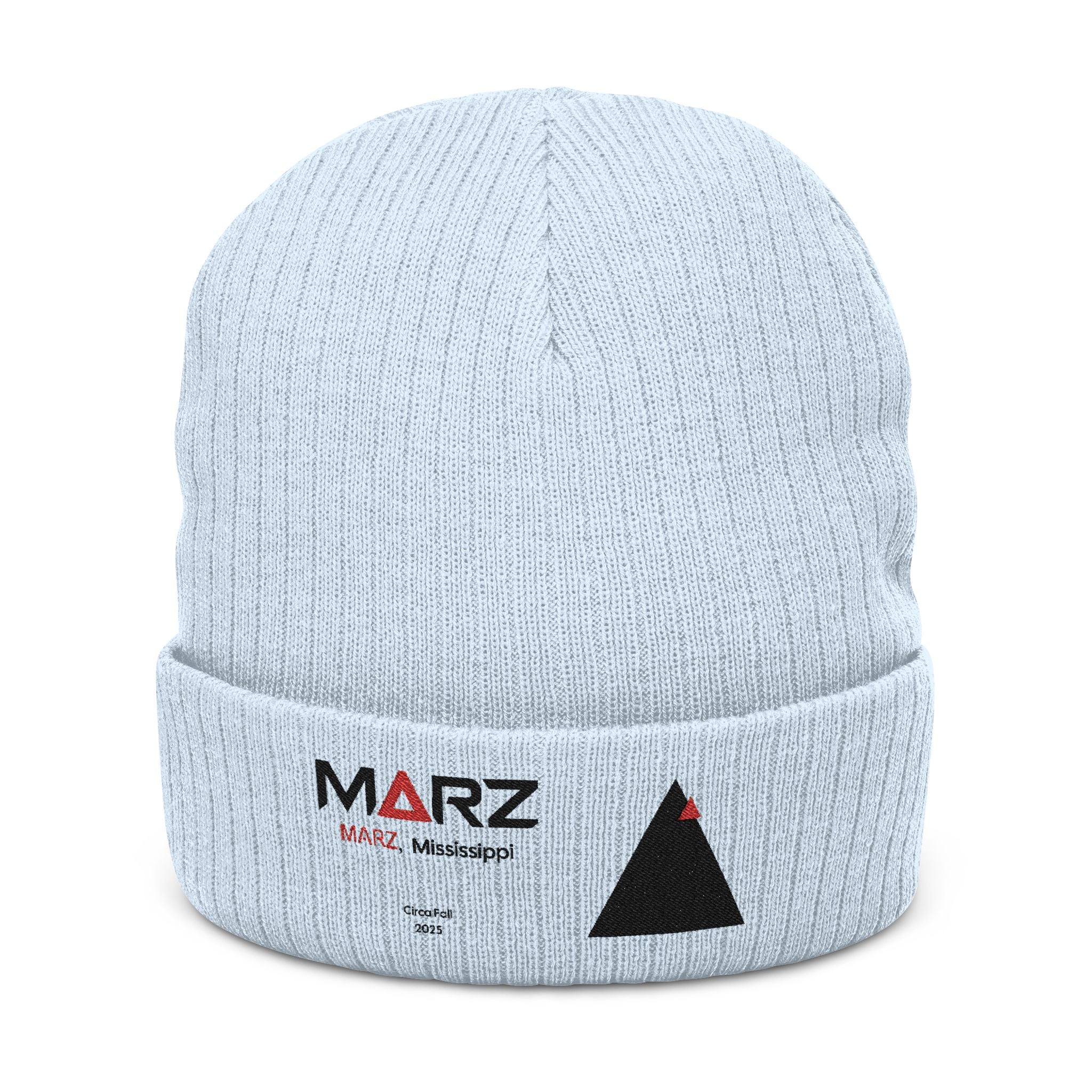 MARZ Workman Embroidered Ribbed Knit Beanie