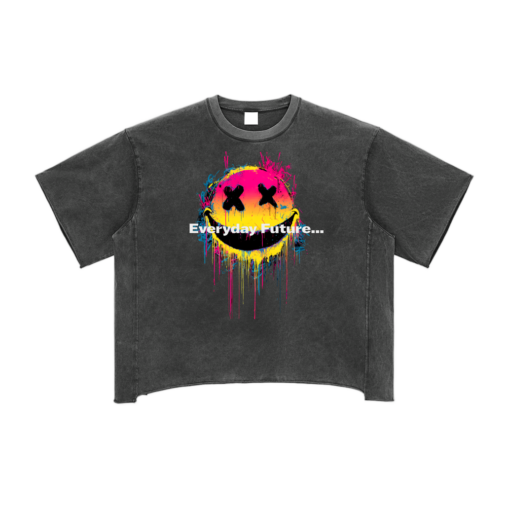 Raw Edge Snow Washed Boxy T-Shirt
