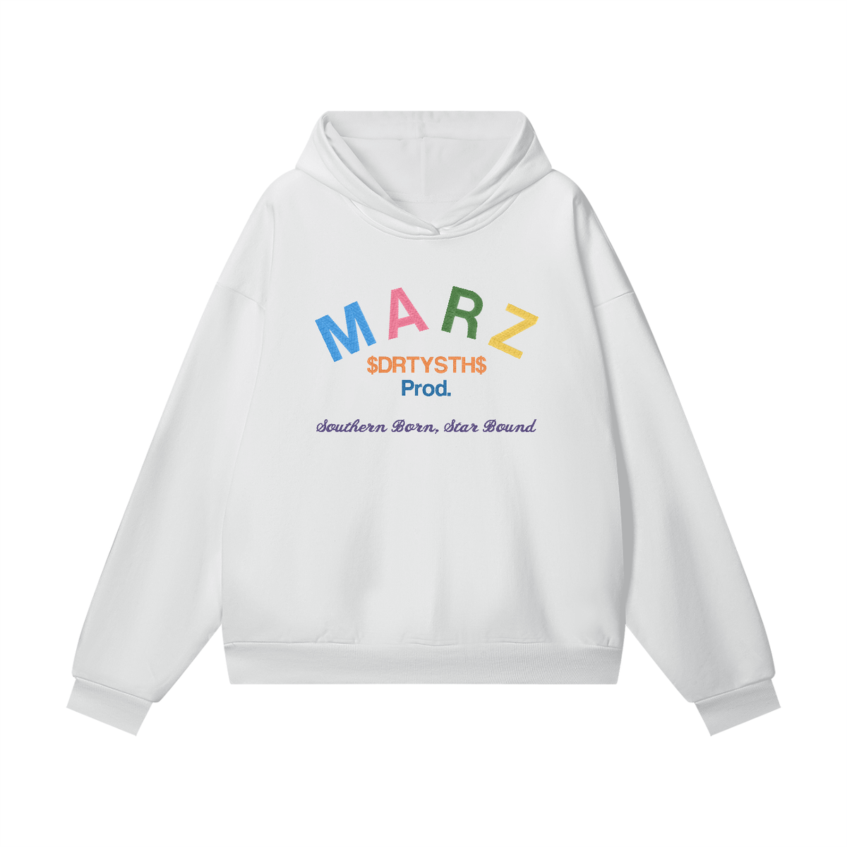 MARZ Dirty South Embroidered Heavyweight Hidden Pocket Fleece Hoodie