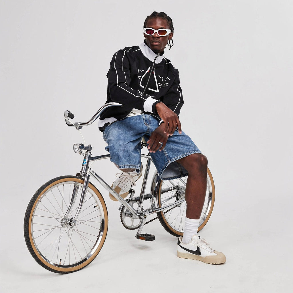 'Future Reflection' MARZ Color Block Raglan Sleeve Zip Track Jacket