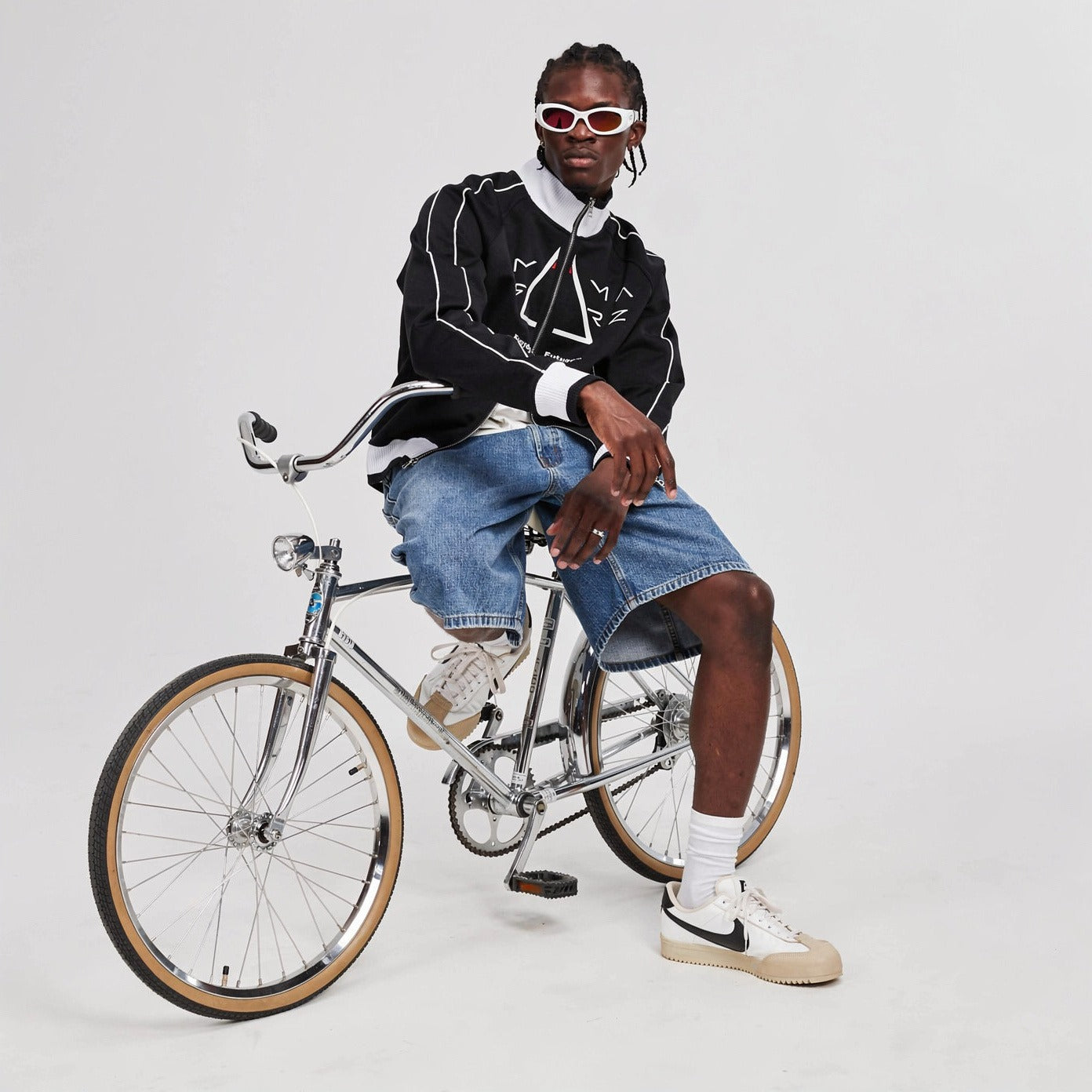 'Future Reflection' MARZ Color Block Raglan Sleeve Zip Track Jacket