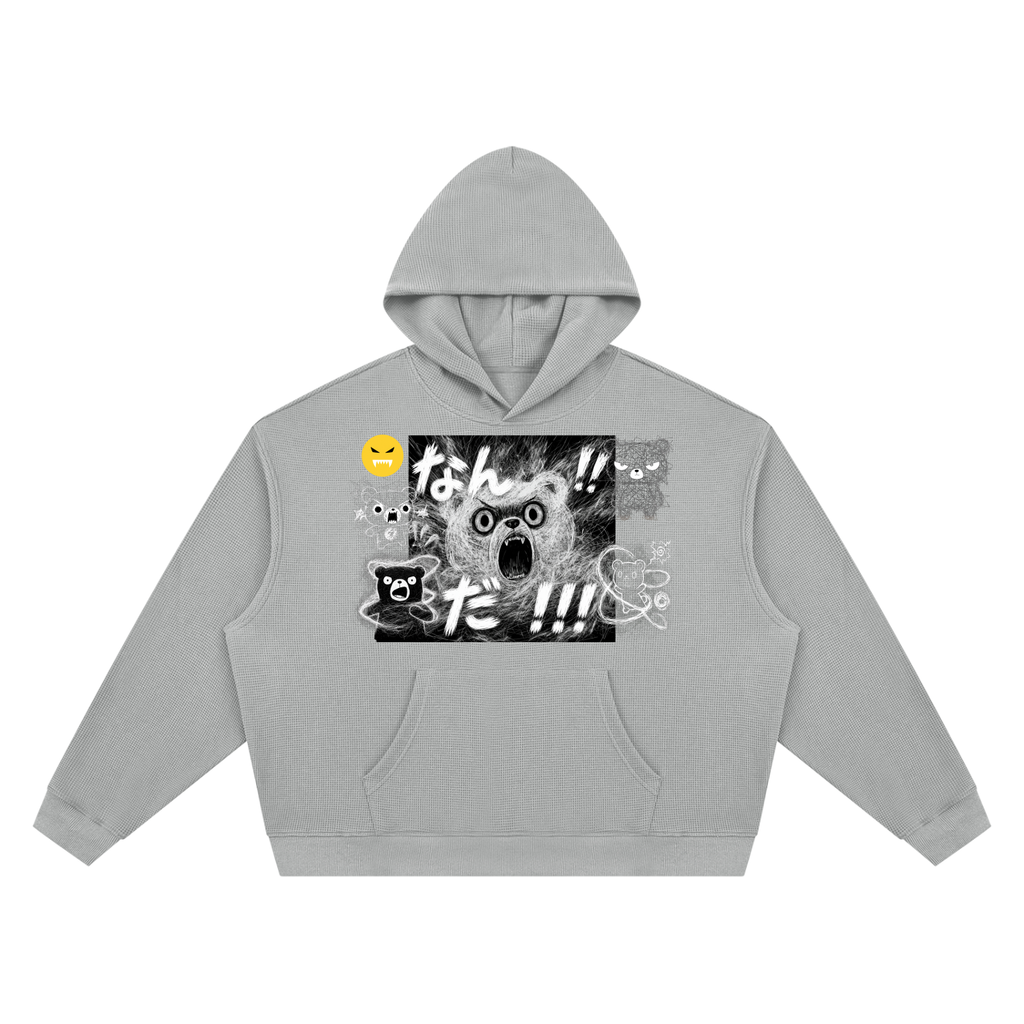 EMOUNA Kuma-Chi Darake Unisex Waffle Boxy Hoodie
