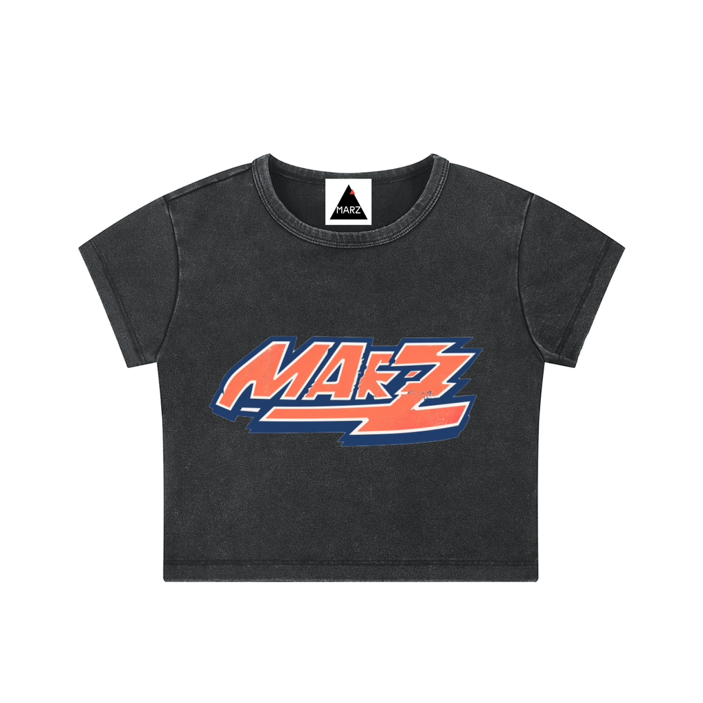 MARZ Retro Snow Washed Crop Top (W)