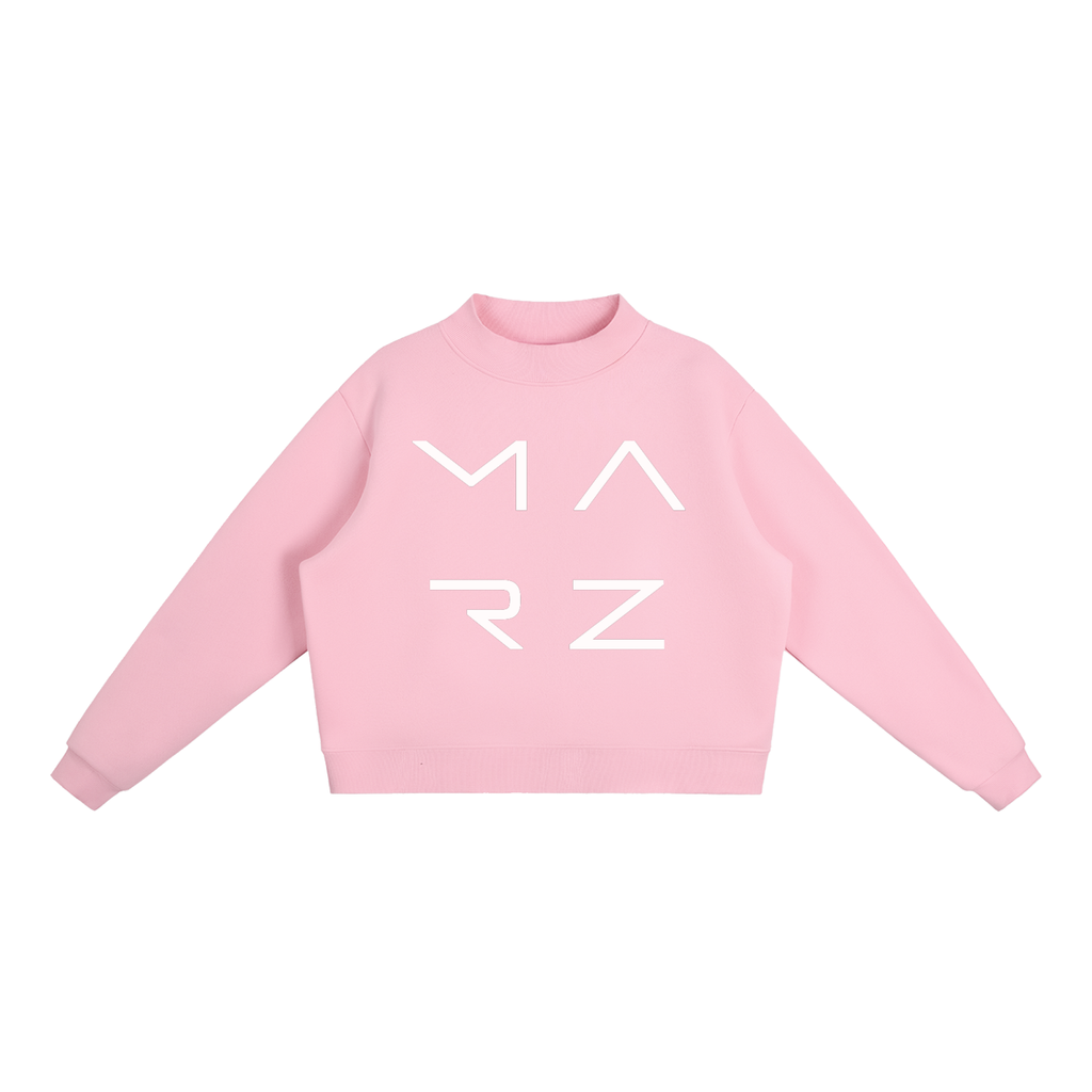 MARZ Transcendent Essential Fleece Mock-Neck Crew Sweatshirt