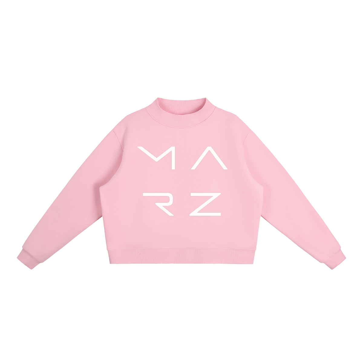 MARZ Transcendent Essential Fleece Mock-Neck Crew Sweatshirt