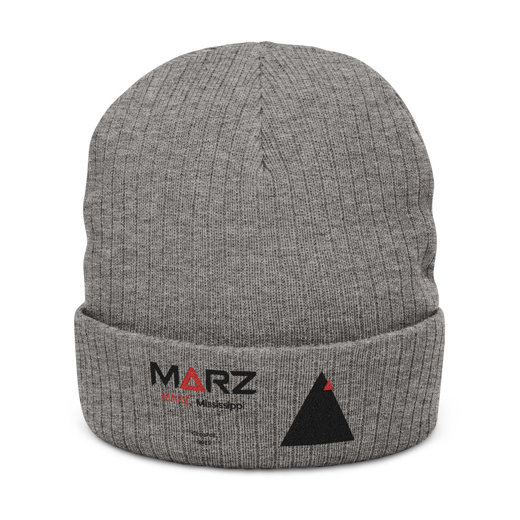 MARZ Workman Embroidered Ribbed Knit Beanie