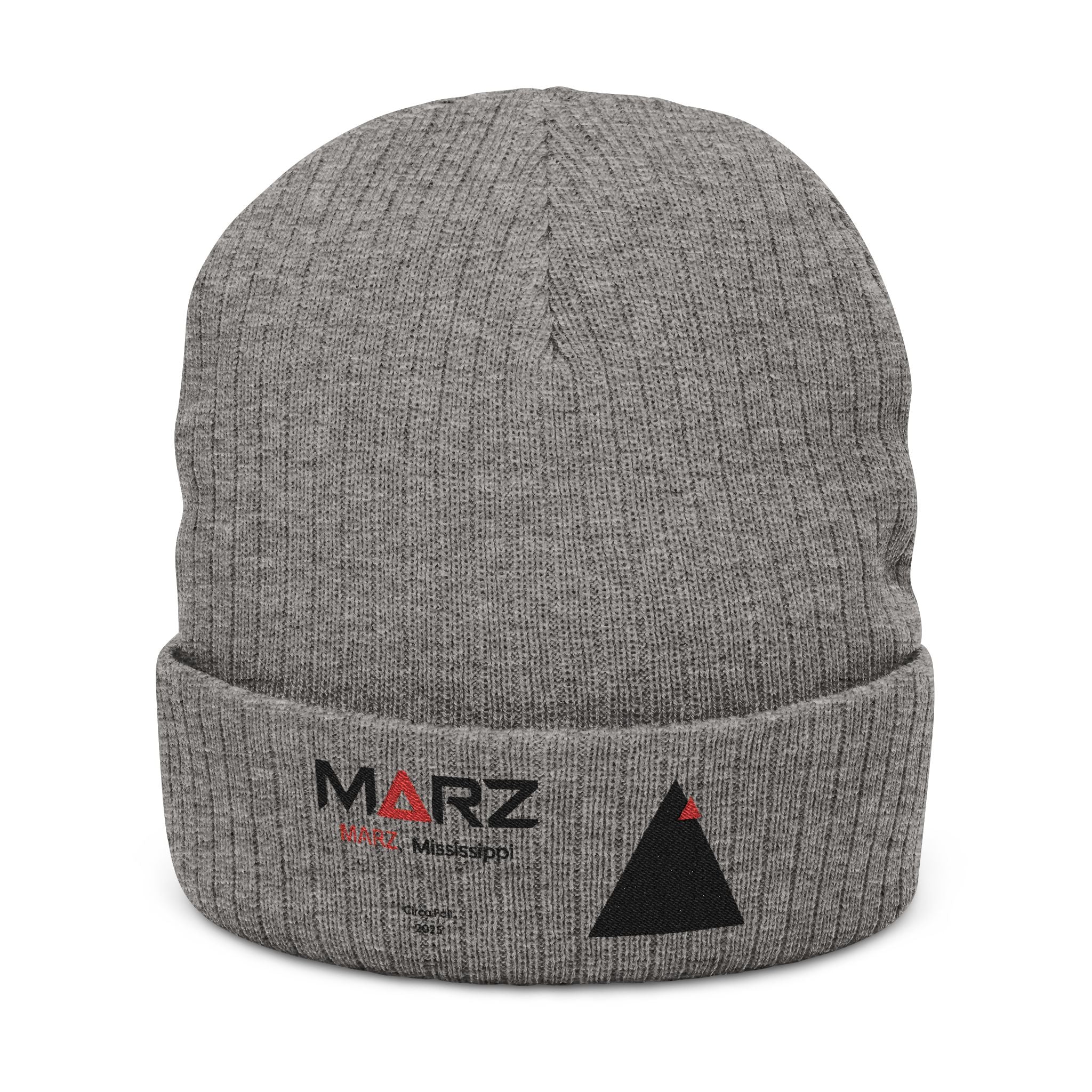 MARZ Workman Embroidered Ribbed Knit Beanie