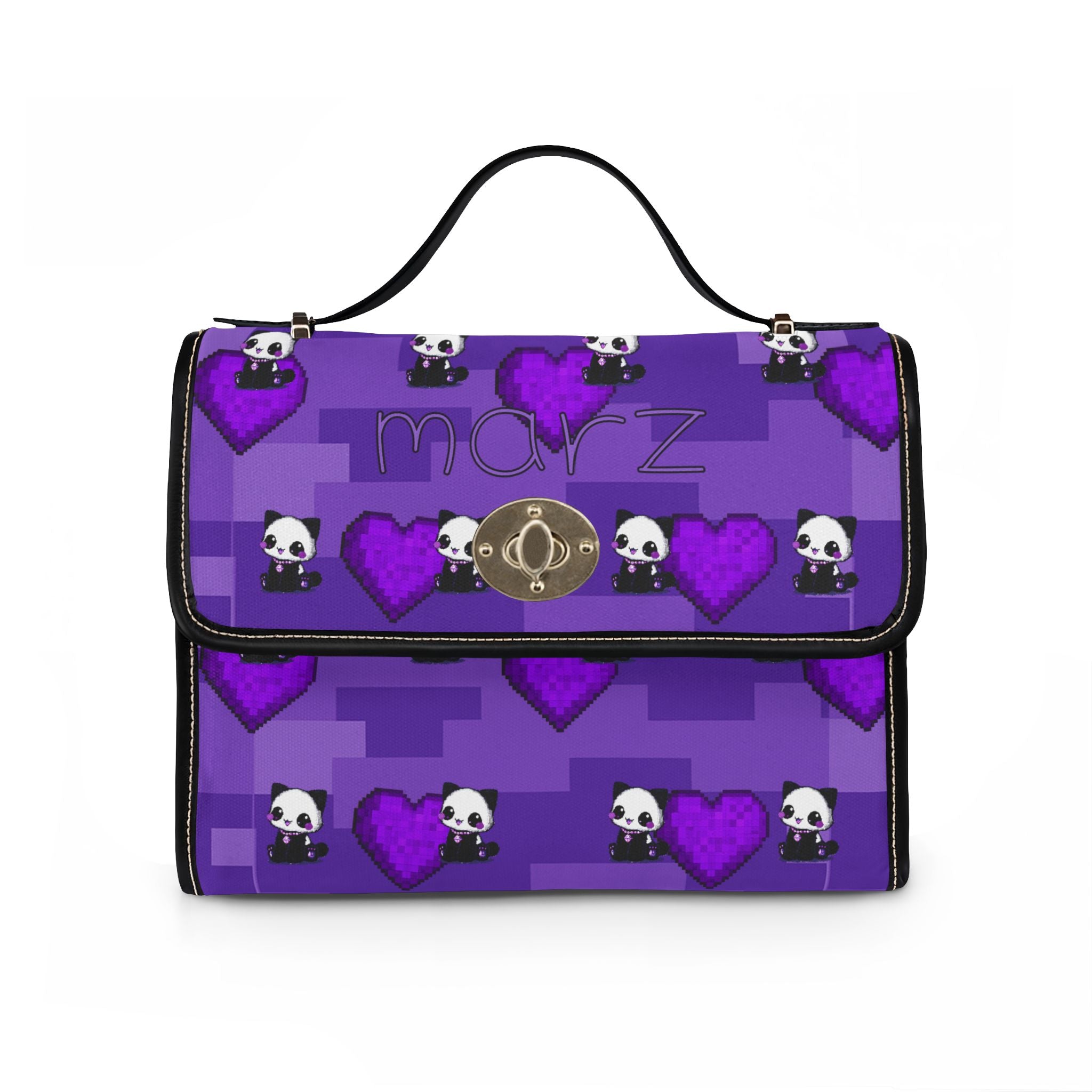 MARZ Purple Pixel Panda Waterproof Tote
