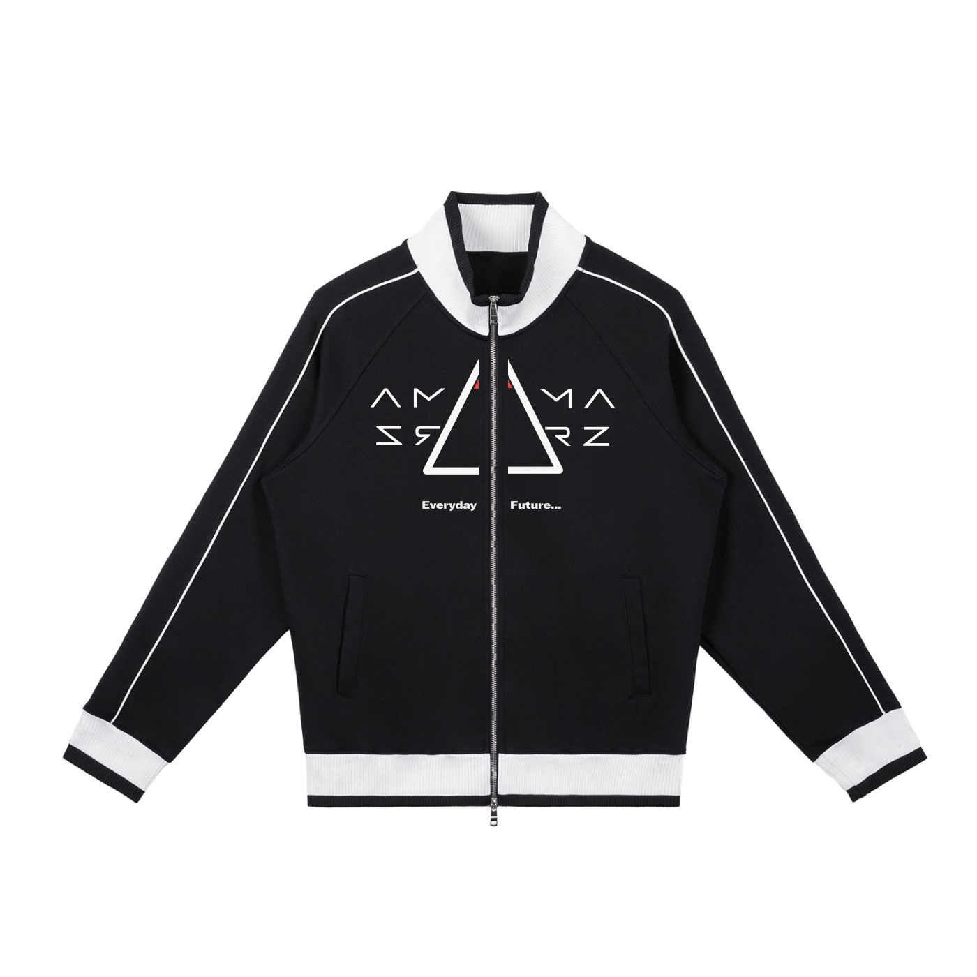 'Future Reflection' MARZ Color Block Raglan Sleeve Zip Track Jacket