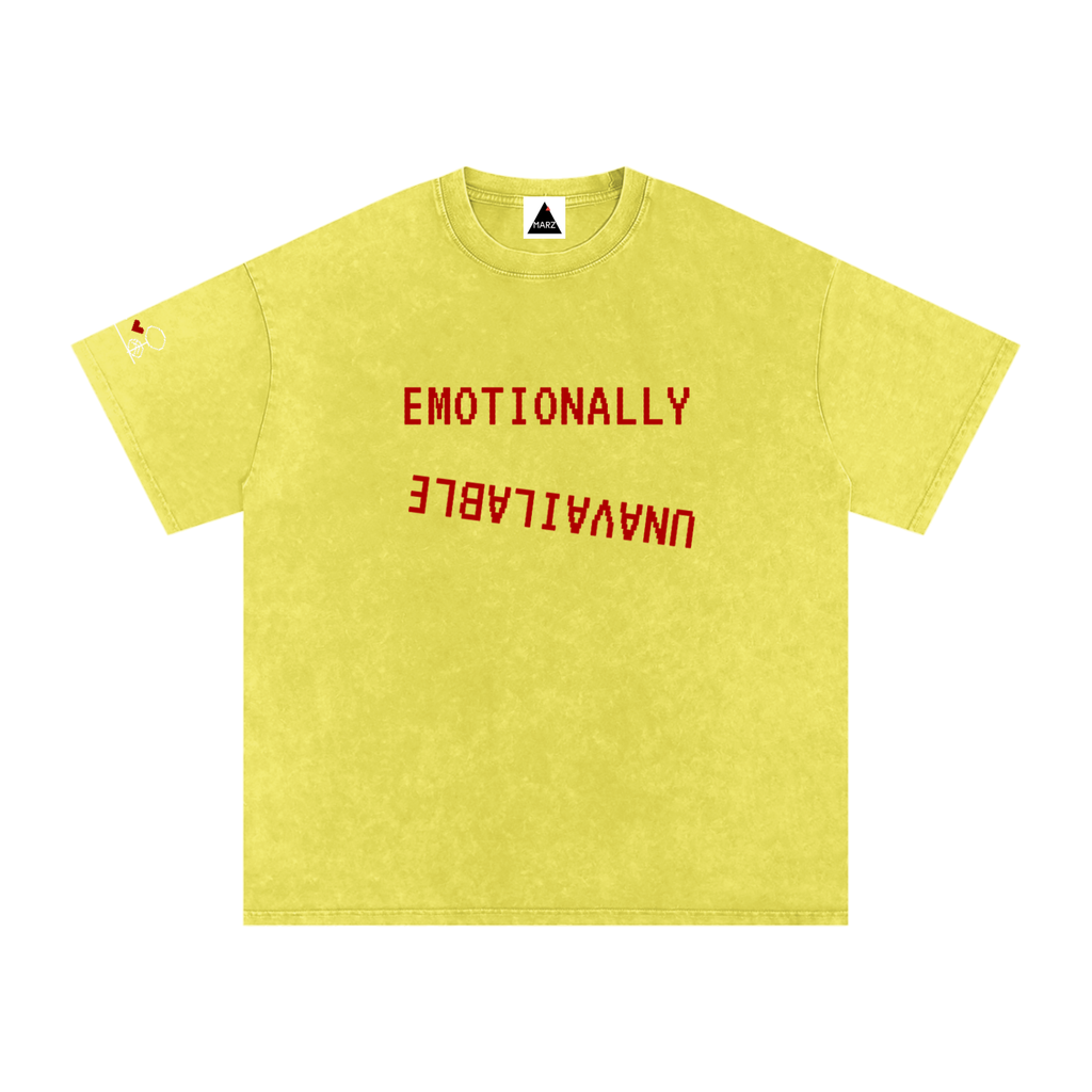 EmotionallyUnavailable Pixel Snow Washed Oversized Cotton T-Shirt