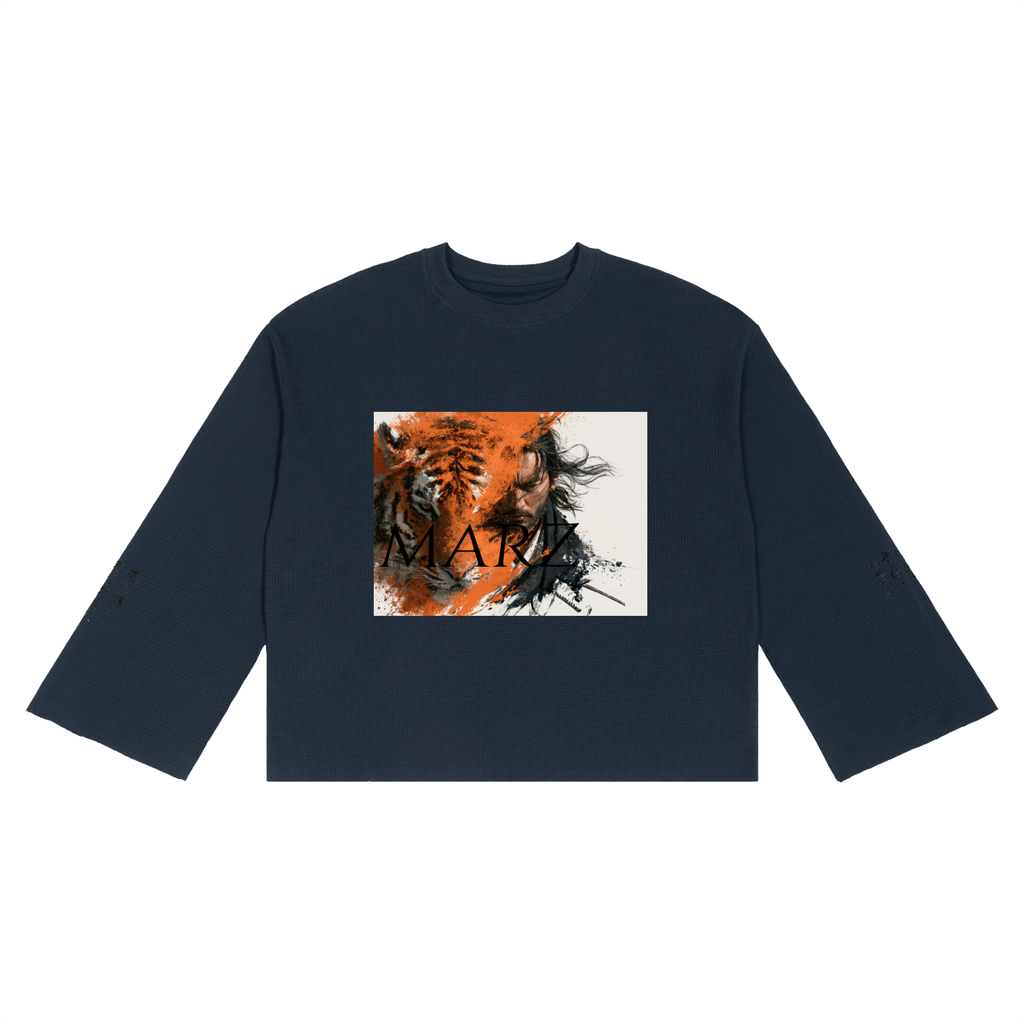 MARZ Tomo ni Naru Unisex Waffle Raw Edge T-Shirt