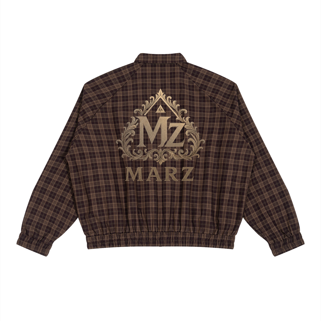 MARZ Classic Unisex Plaid Full-Zip Track Jacket