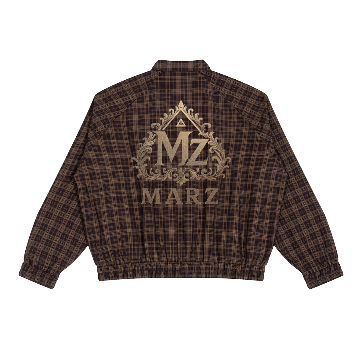 MARZ Classic Unisex Plaid Full-Zip Track Jacket